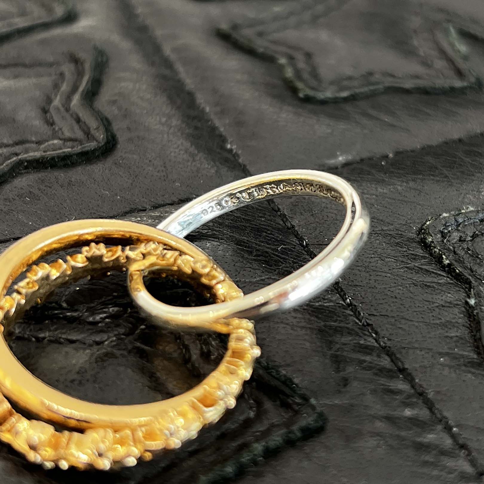 CHROME HEARTS 22K / SILVER 925 TINY E CH PLS BAND TRPL Combination Ring Size 12号 クロムハーツ タイニーE CHプラス バンド トリプルコンビ リング サイズ12号