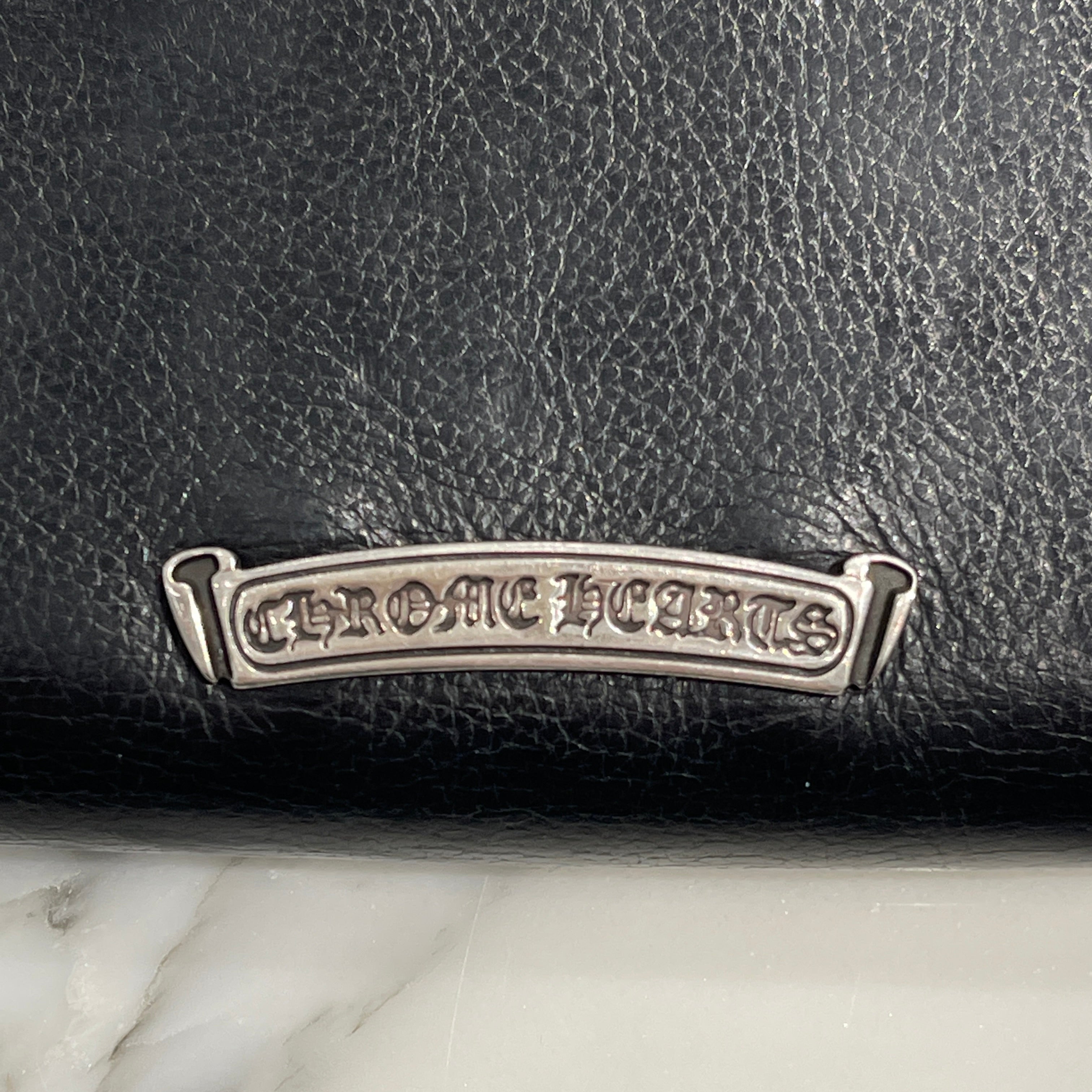 CHROME HEARTS Filigree Plus Leather Patch Round Zip Wallet クロムハーツ フィリグリープラス レザーパッチ ウォレット
