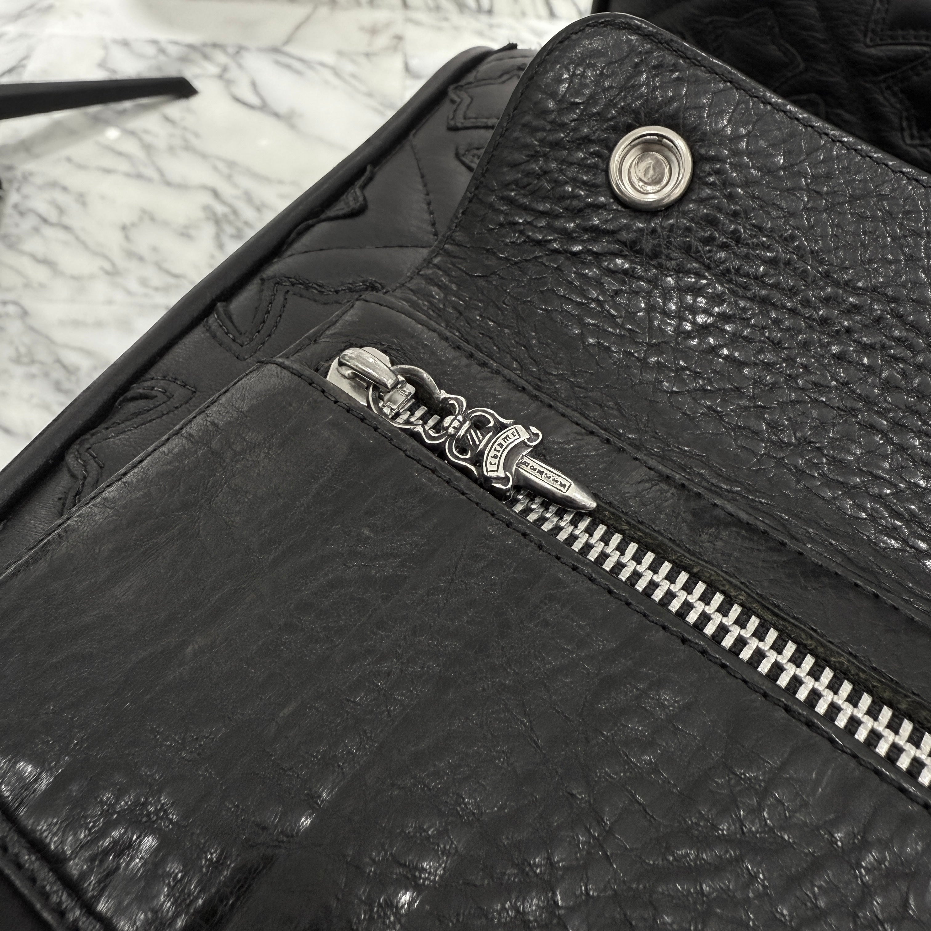 CHROME HEARTS Alligator Leather Wave Cross Ball Wallet クロム