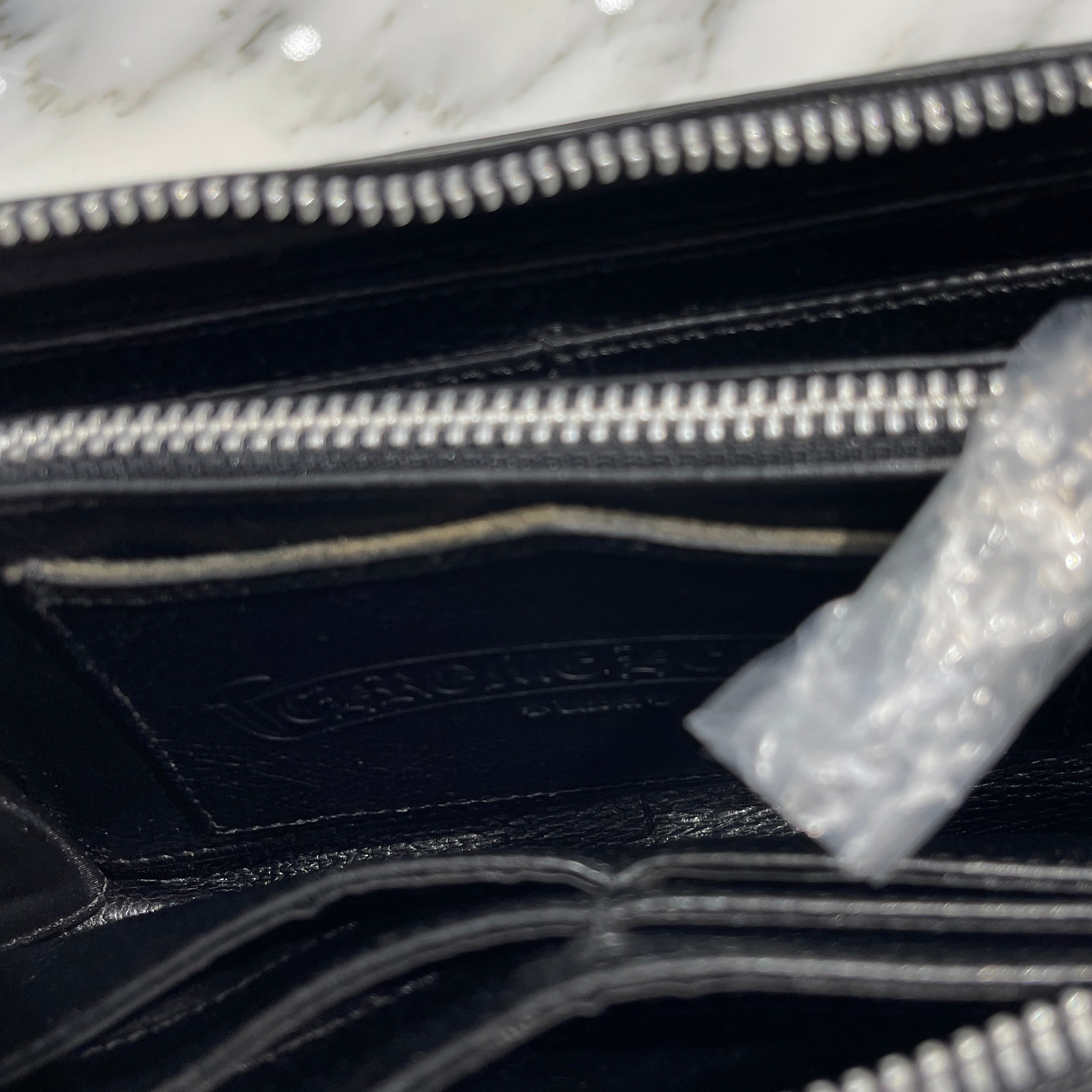 CHROME HEARTS Filigree Plus Leather Patch Round Zip Wallet クロムハーツ フィリグリープラス レザーパッチ ウォレット