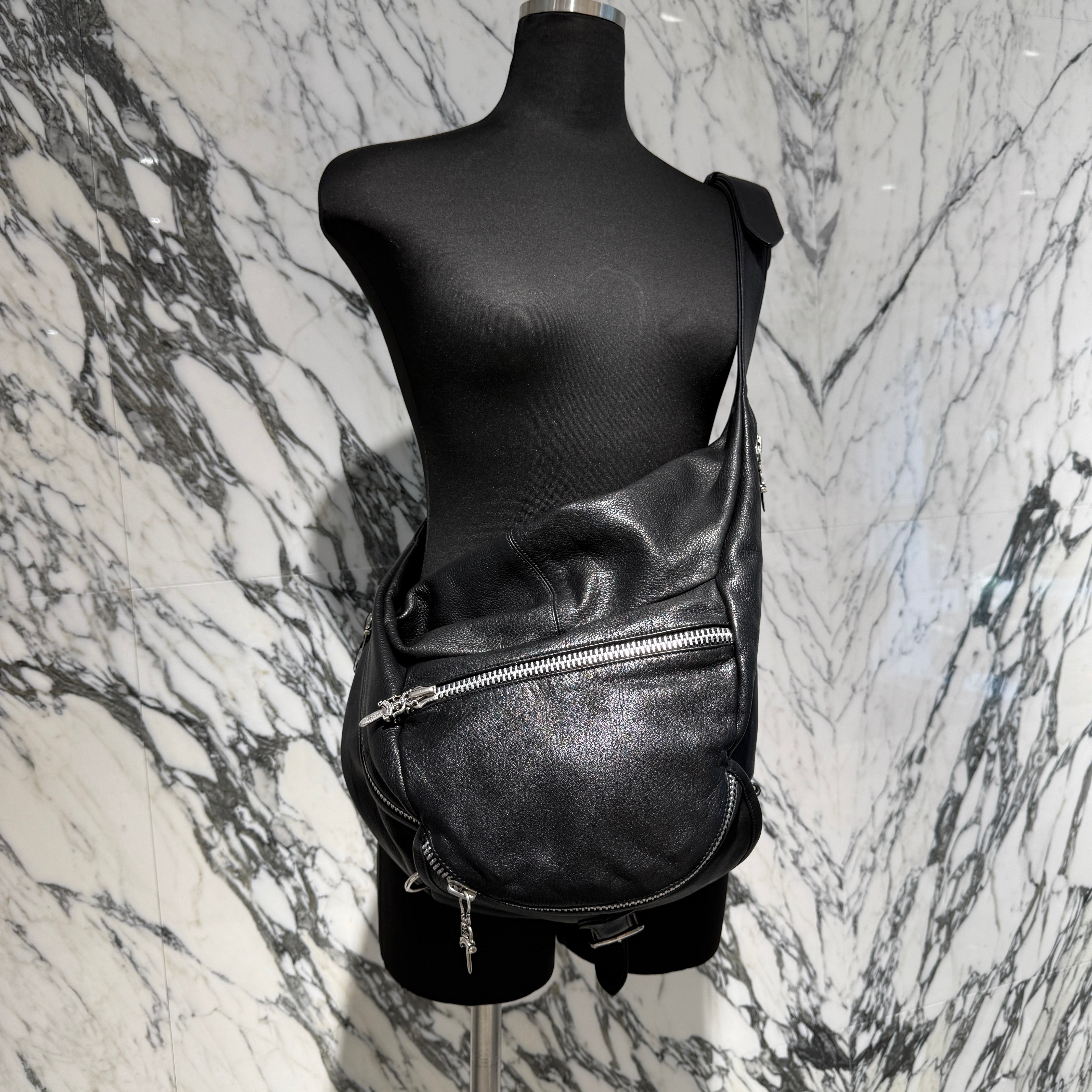 CHROME HEARTS 1 SNAT PACK MEDIUM LEATHER WAIST BAG Size XL クロムハーツ 1スナットパック ミディアムレザー ウェストバッグ サイズXL