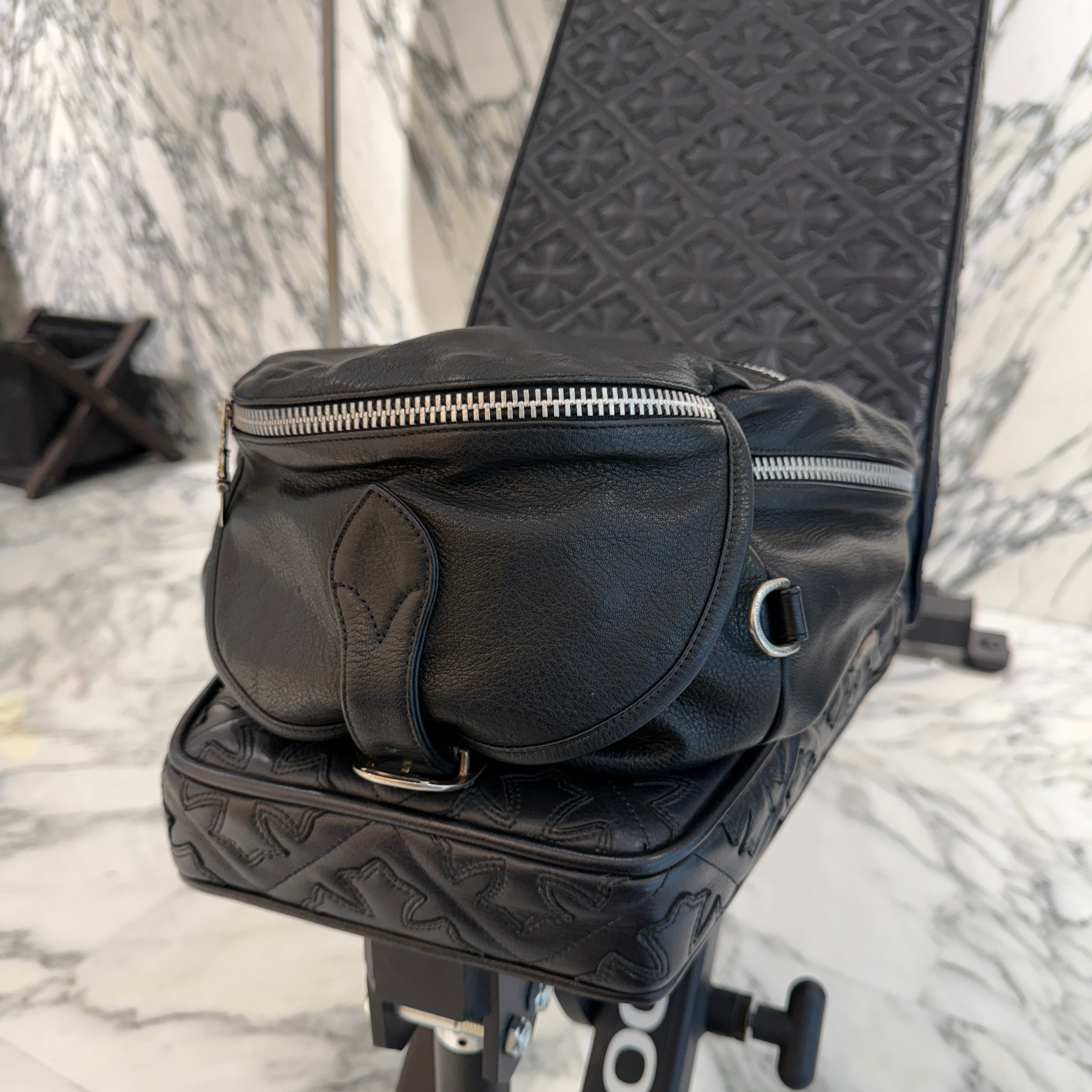 CHROME HEARTS 1 SNAT PACK MEDIUM LEATHER WAIST BAG Size XL クロムハーツ 1スナットパック ミディアムレザー ウェストバッグ サイズXL