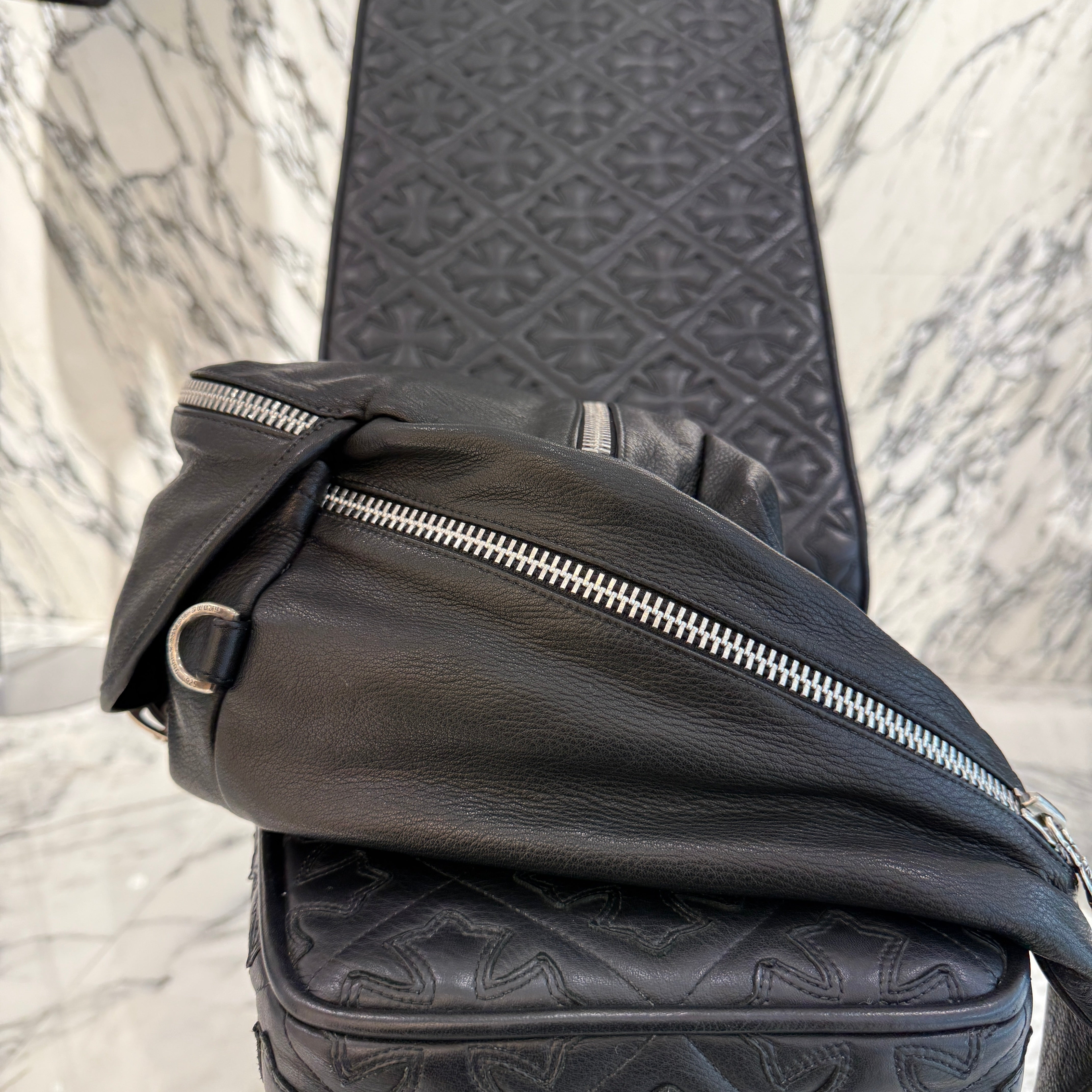 CHROME HEARTS 1 SNAT PACK MEDIUM LEATHER WAIST BAG Size XL クロムハーツ 1スナットパック ミディアムレザー ウェストバッグ サイズXL