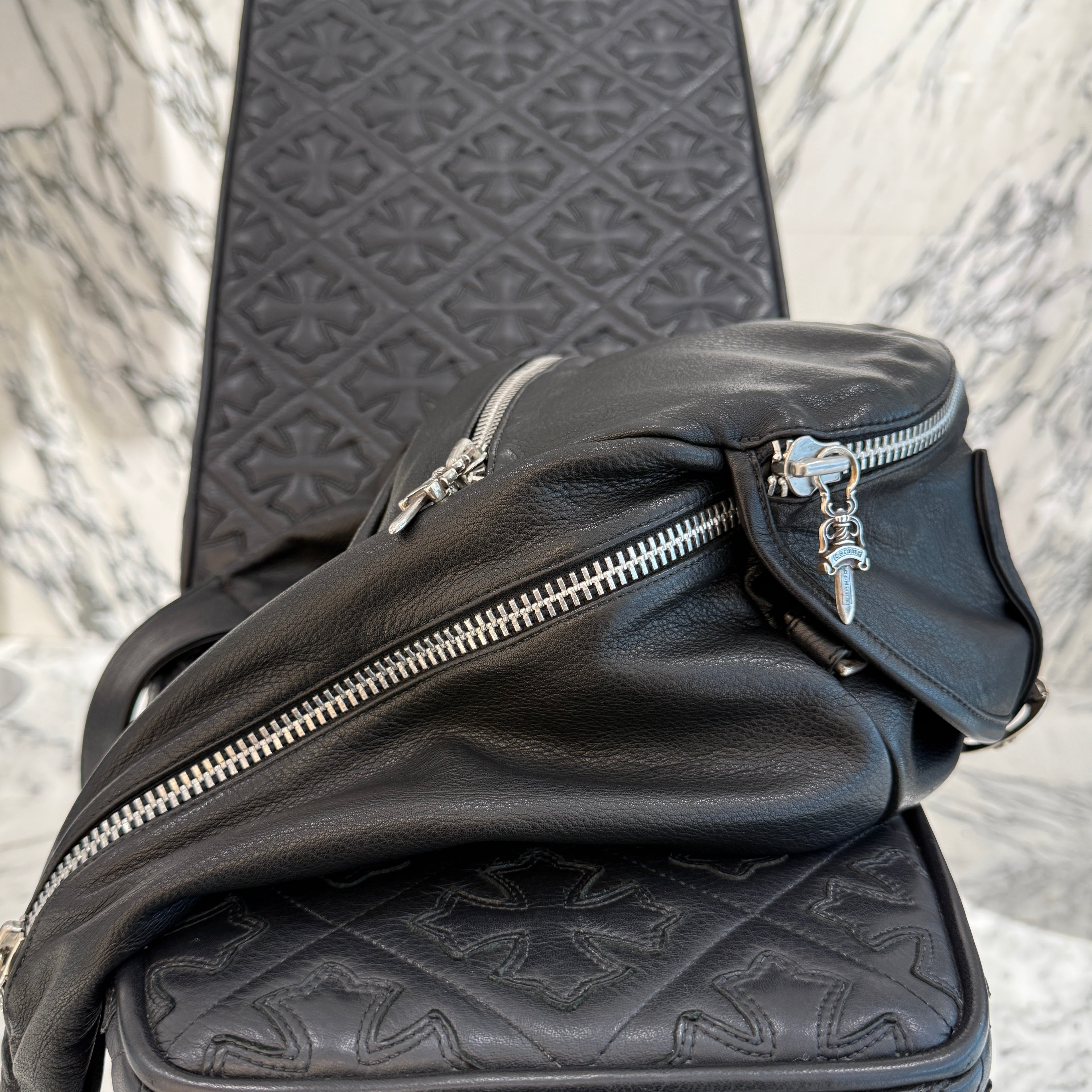 CHROME HEARTS 1 SNAT PACK MEDIUM LEATHER WAIST BAG Size XL クロムハーツ 1スナットパック ミディアムレザー ウェストバッグ サイズXL