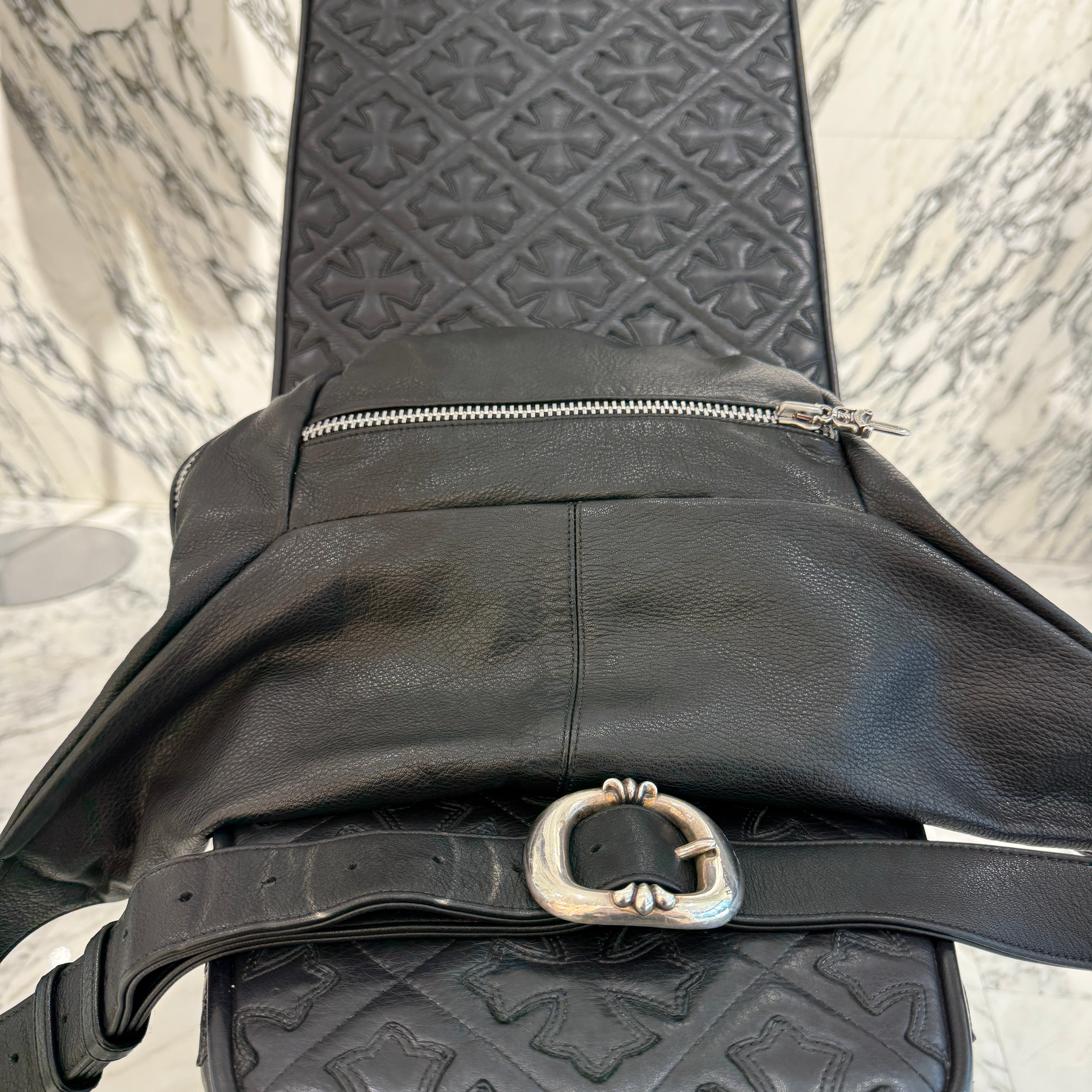 CHROME HEARTS 1 SNAT PACK MEDIUM LEATHER WAIST BAG Size XL クロムハーツ 1スナットパック ミディアムレザー ウェストバッグ サイズXL