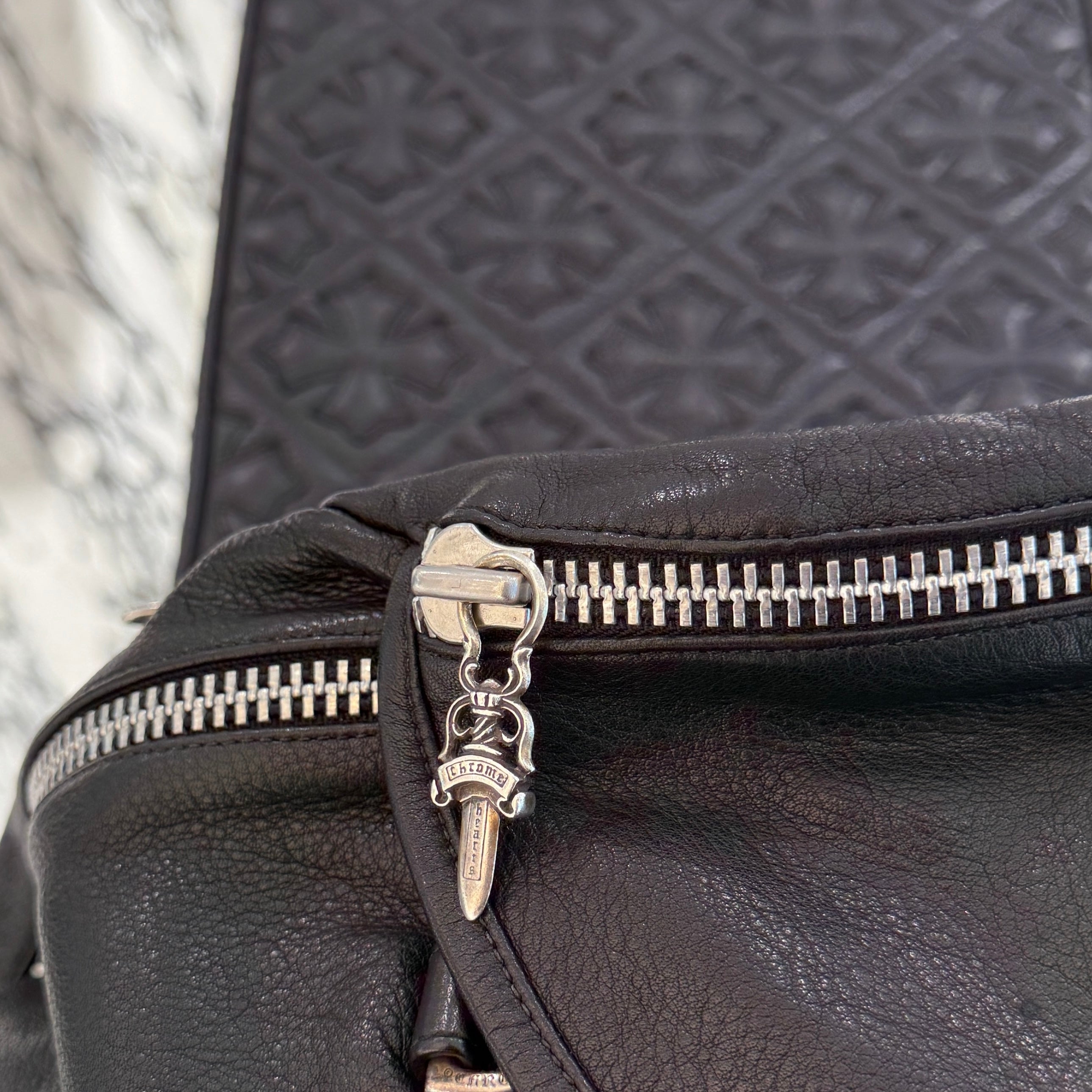 CHROME HEARTS 1 SNAT PACK MEDIUM LEATHER WAIST BAG Size XL クロム