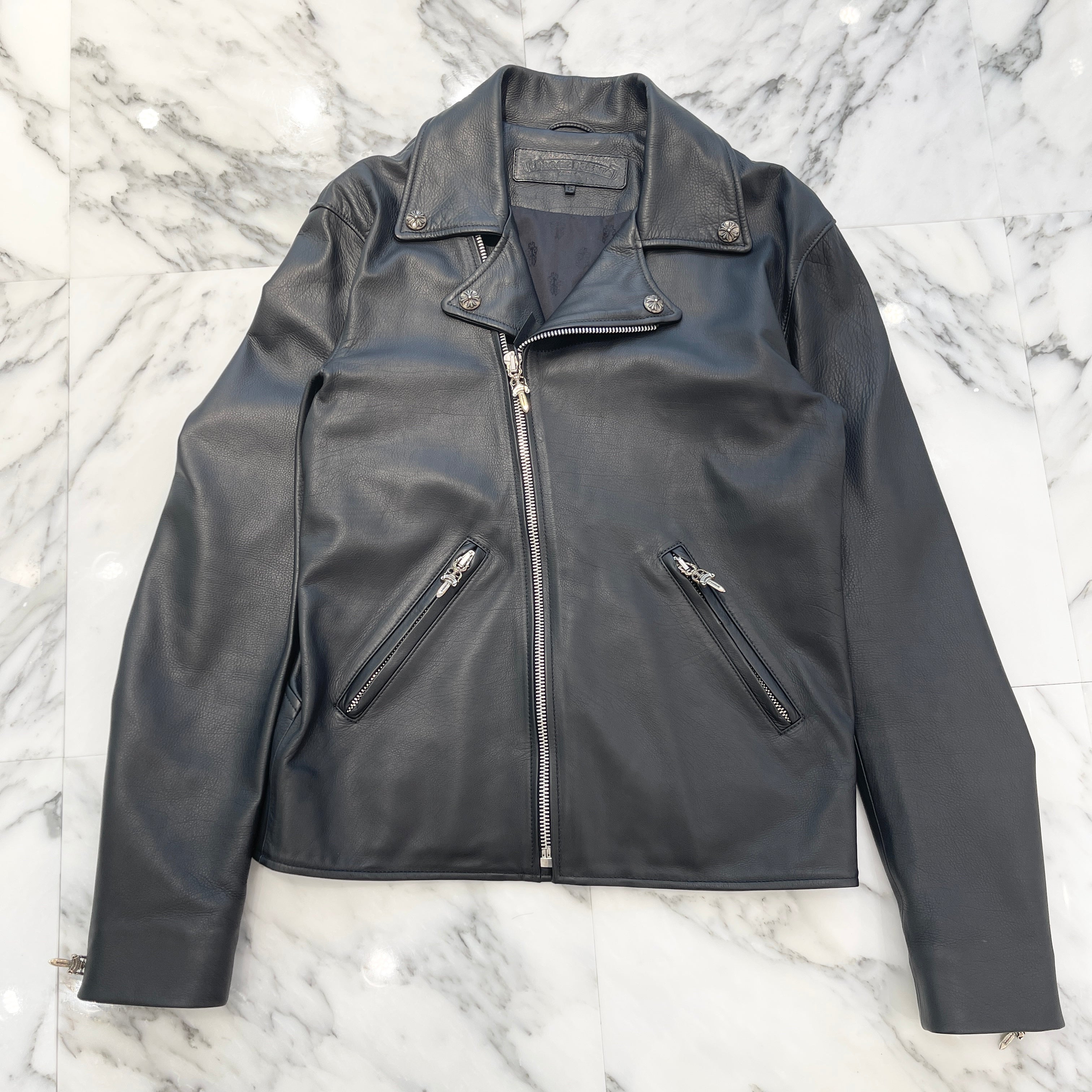 CHROME HEARTS Motoski Gunslinger Leather Rider's Jacket Size S クロムハーツ モトスキー ガンスリンガー レザー ライダース ジャケット サイズS