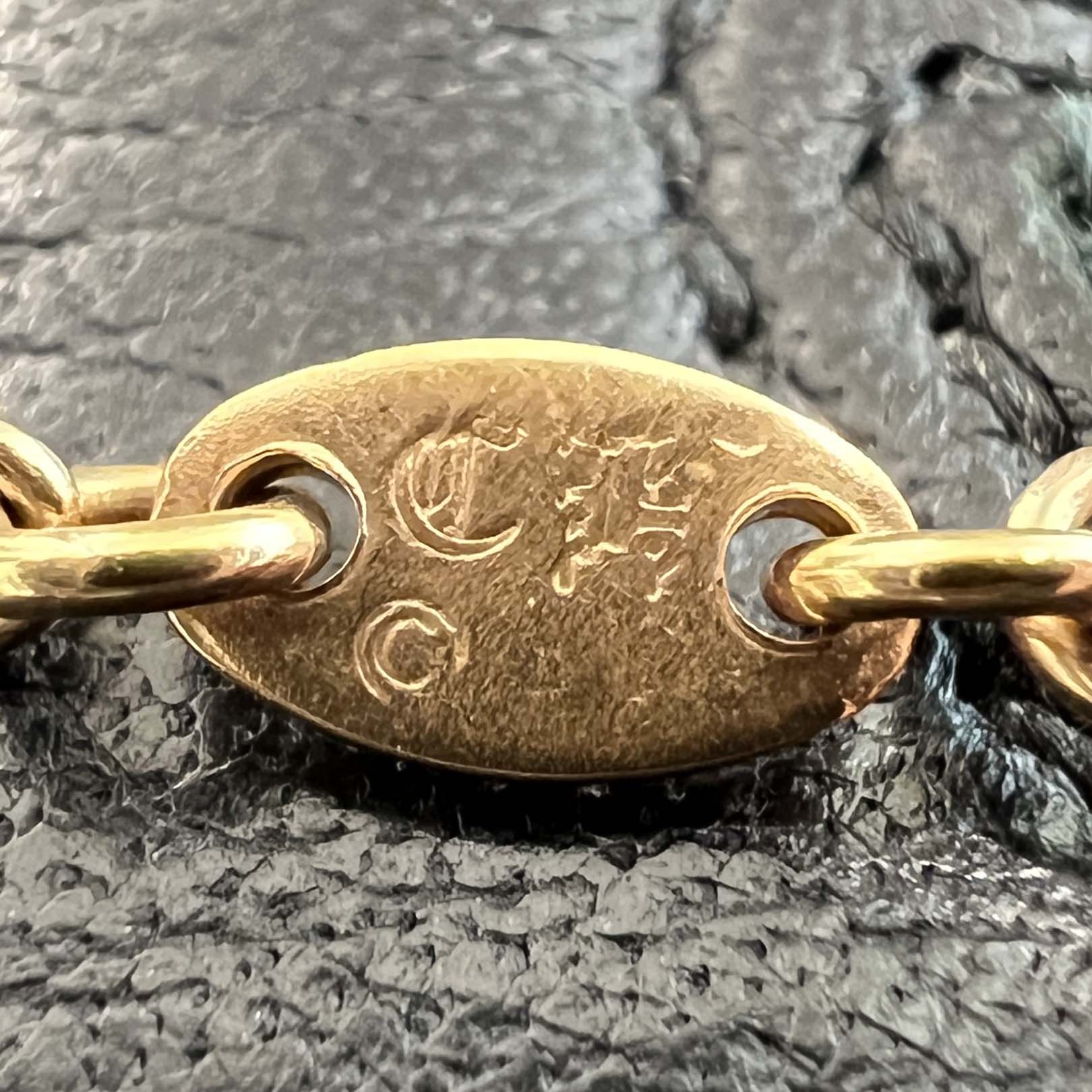 CHROME HEARTS 22K Safety Pin 1 Diamond Twist Chain Necklace Size 20 Inch クロムハーツ 22K セーフティピン 1ダイヤモンド ツイストチェーン ネックレス 20インチ