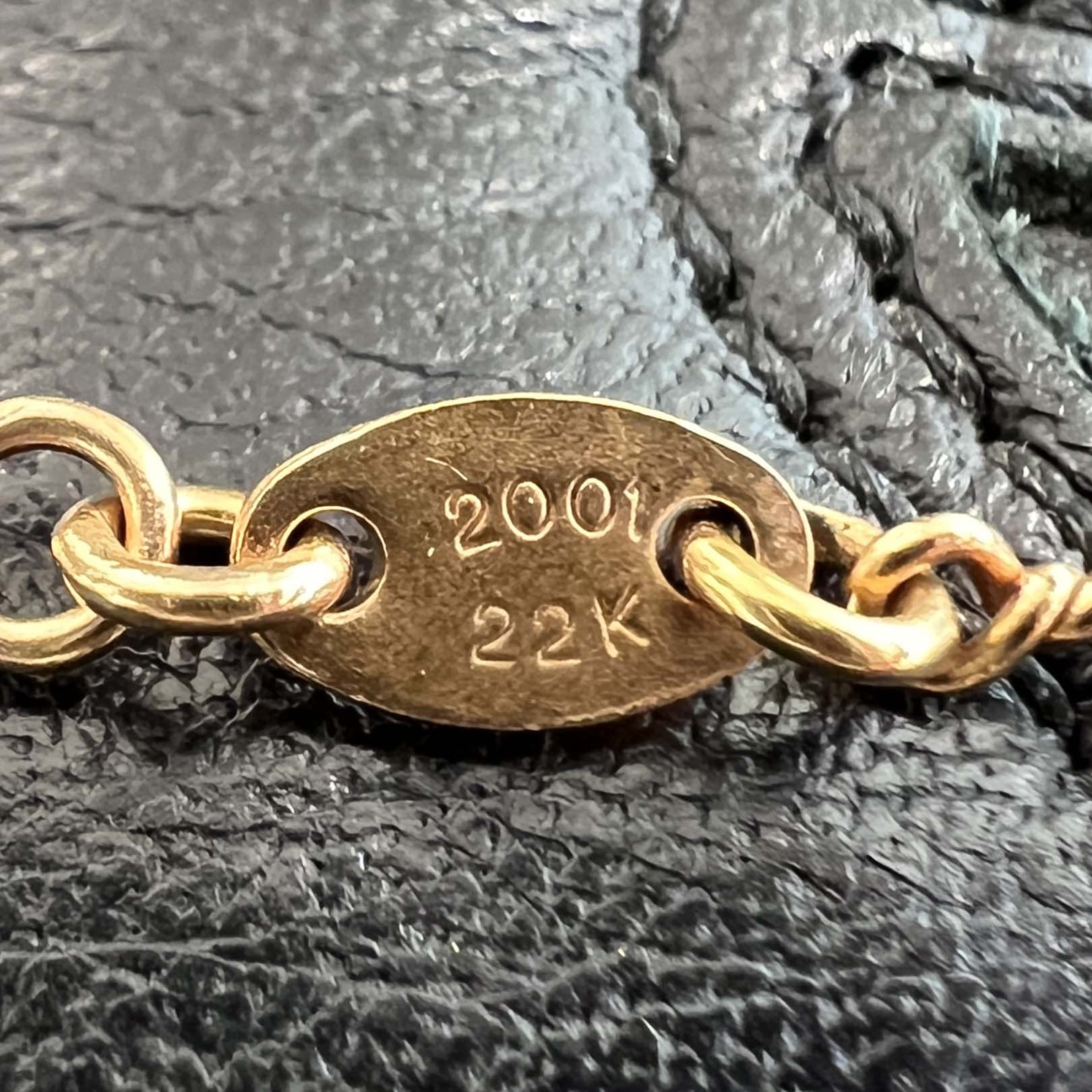 CHROME HEARTS 22K Safety Pin 1 Diamond Twist Chain Necklace Size 20 Inch クロムハーツ 22K セーフティピン 1ダイヤモンド ツイストチェーン ネックレス 20インチ