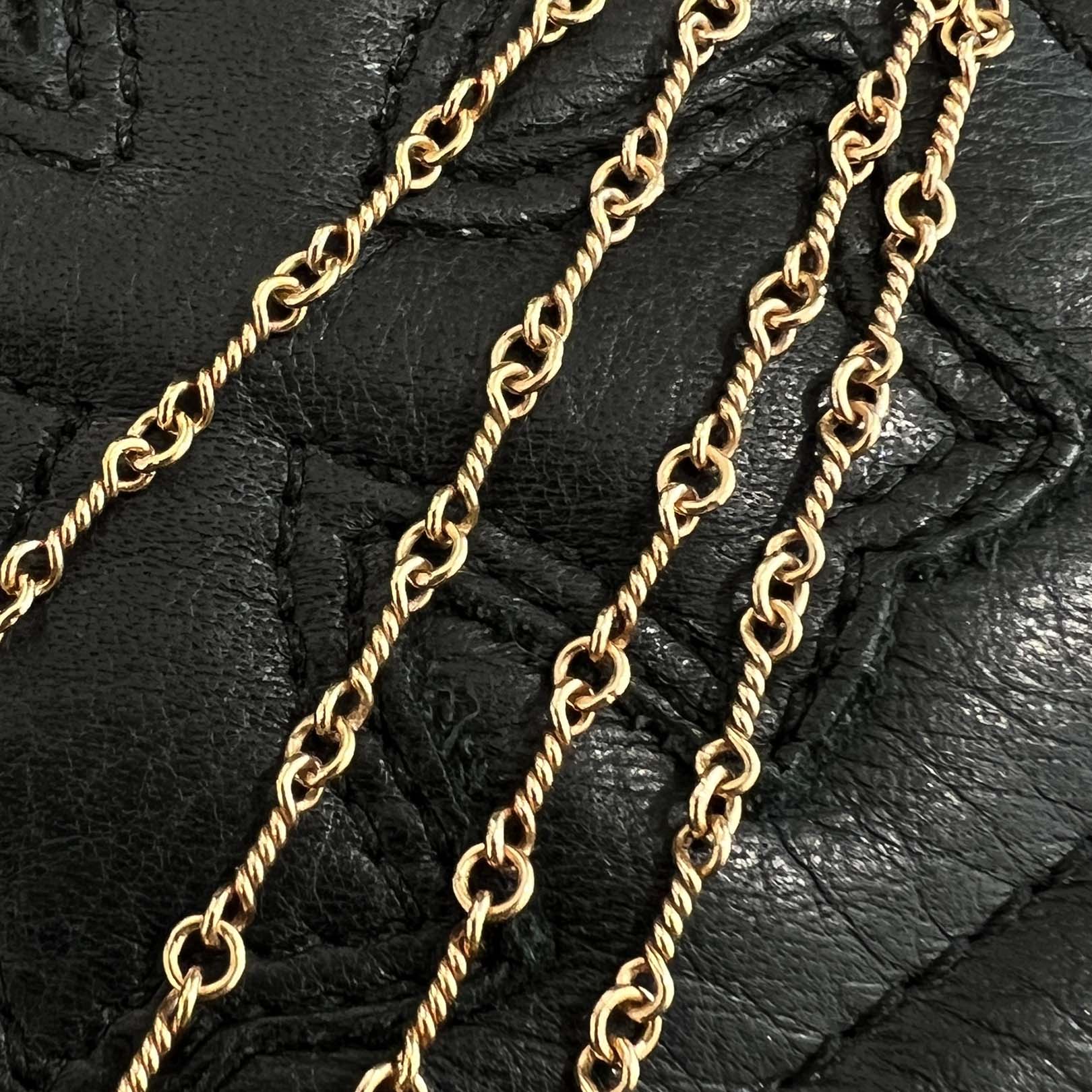 CHROME HEARTS 22K Safety Pin 1 Diamond Twist Chain Necklace Size 20 Inch クロムハーツ 22K セーフティピン 1ダイヤモンド ツイストチェーン ネックレス 20インチ