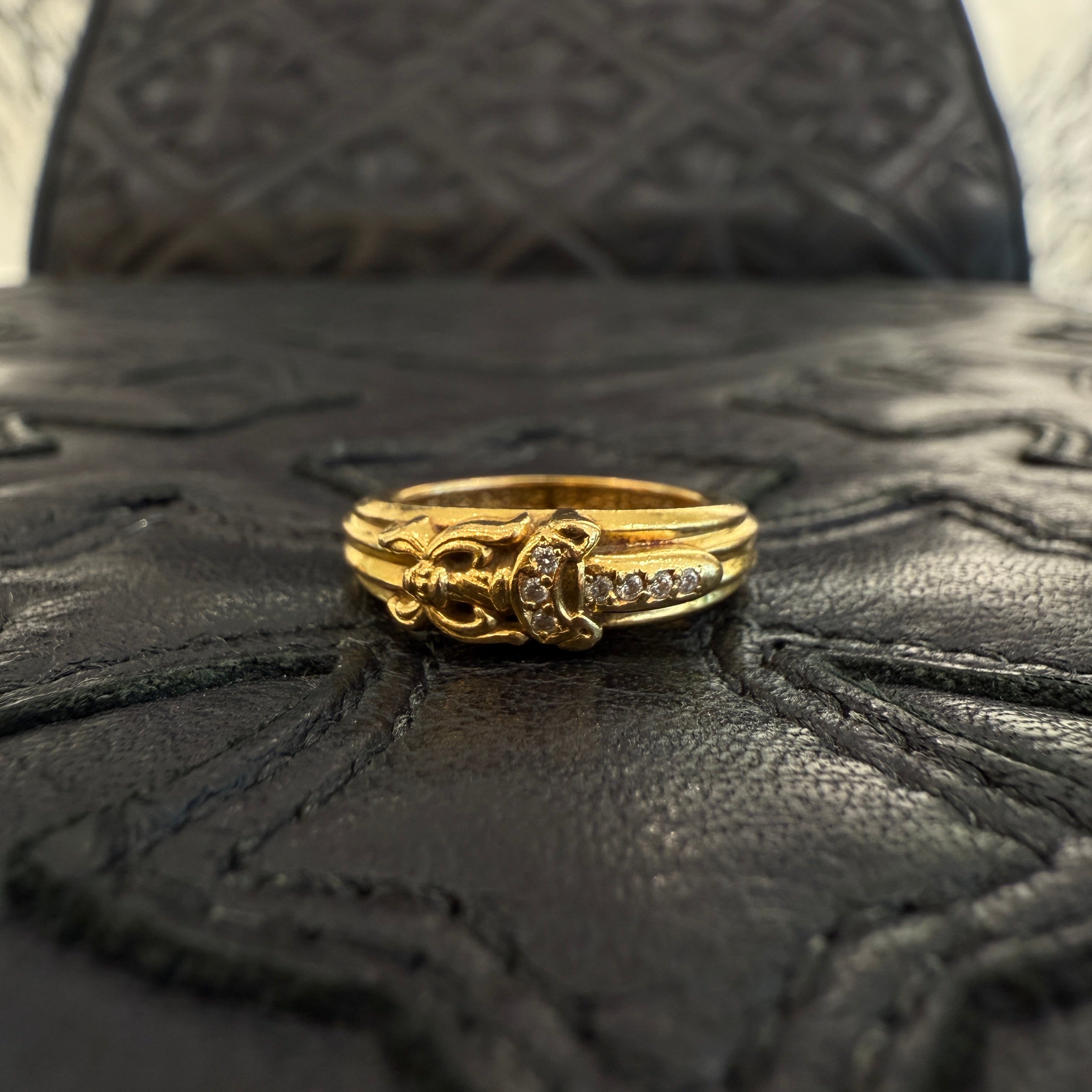 CHROME HEARTS 22K Baby Classic Dagger Ring Pave Diamond Size 6号 クロムハーツ 22K ベイビークラシック ダガーリング パヴェダイヤモンド サイズ6号