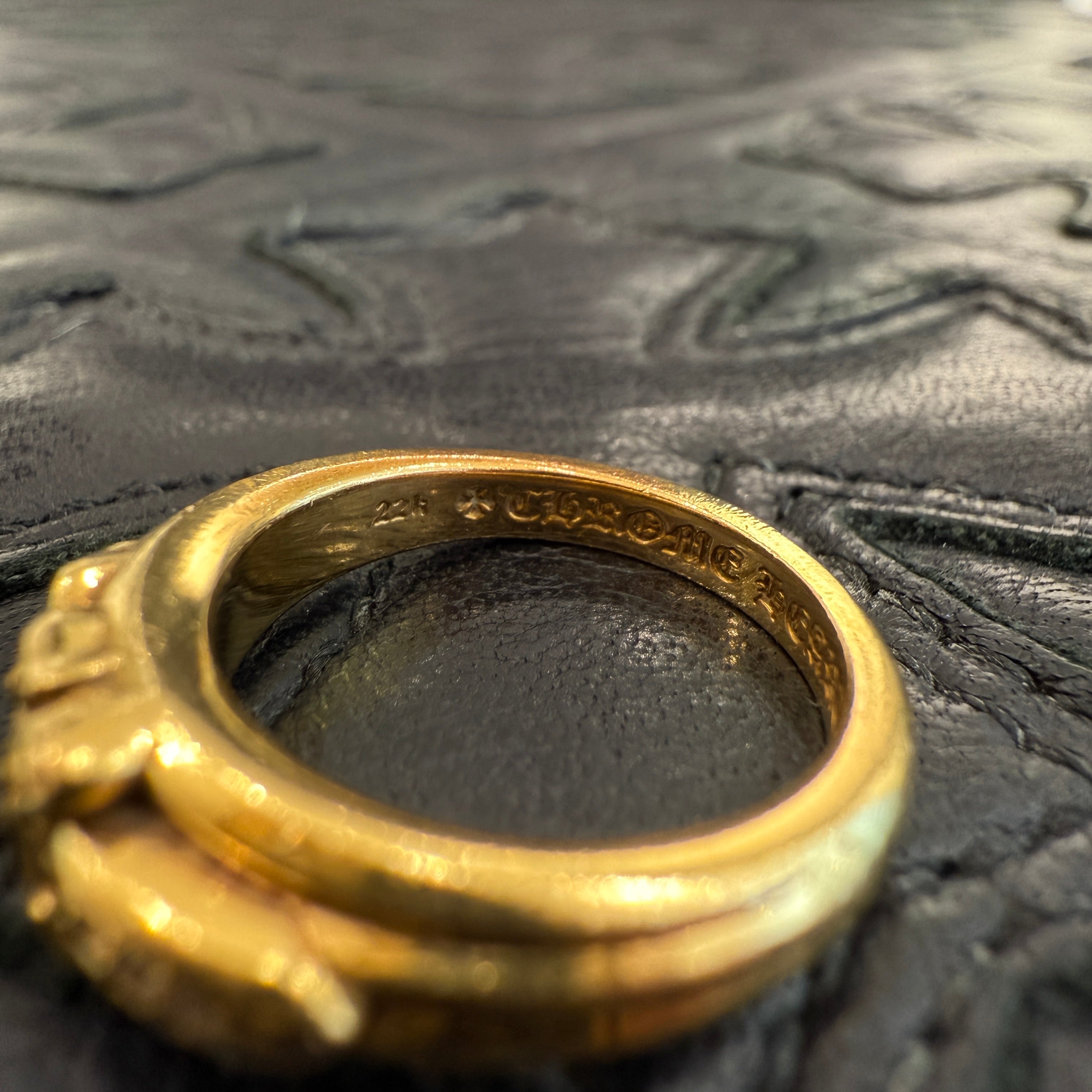 CHROME HEARTS 22K Baby Classic Dagger Ring Pave Diamond Size 6号 クロムハーツ 22K ベイビークラシック ダガーリング パヴェダイヤモンド サイズ6号