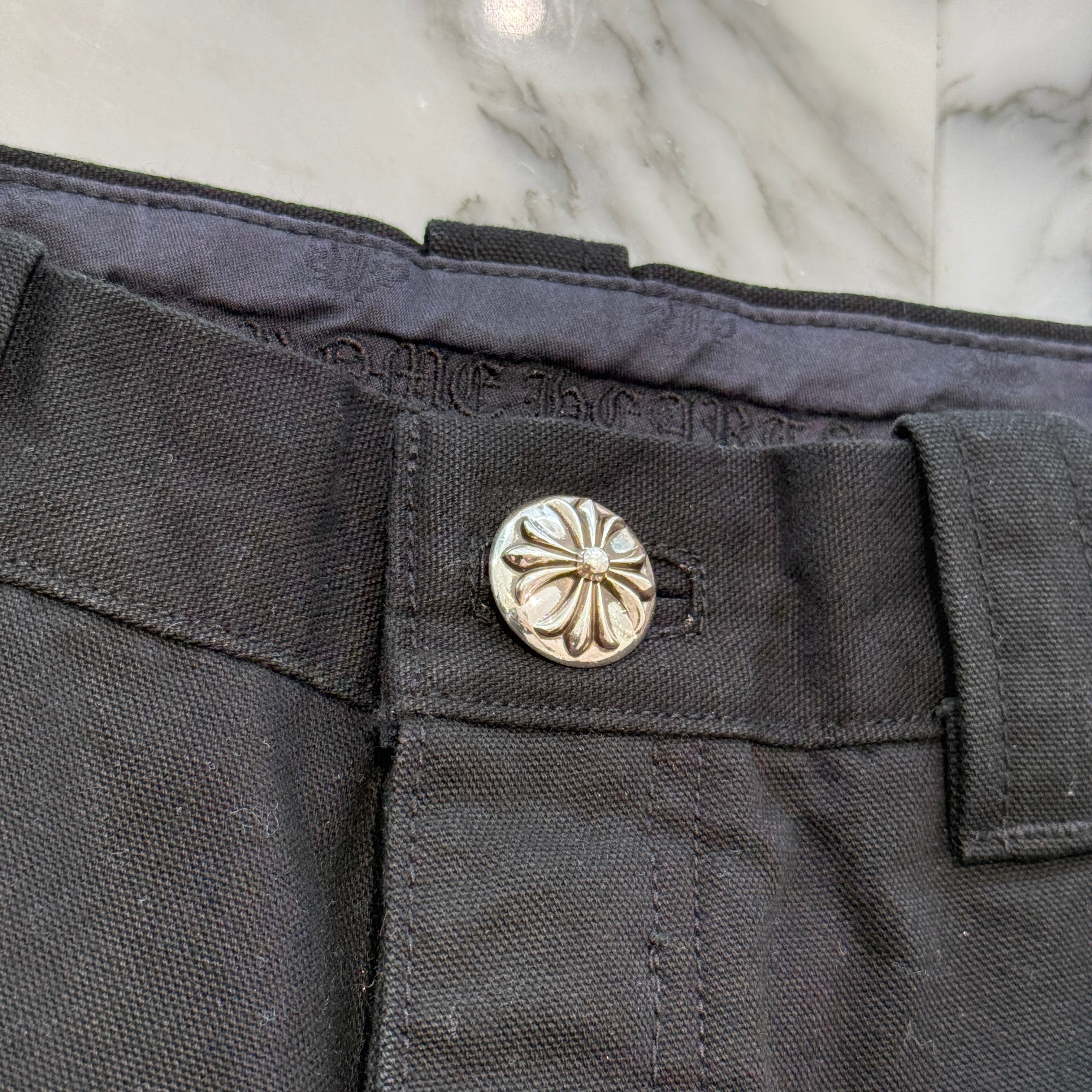 CHROME HEARTS Carpenter Cross Ball Button Denim Pants Size 30
