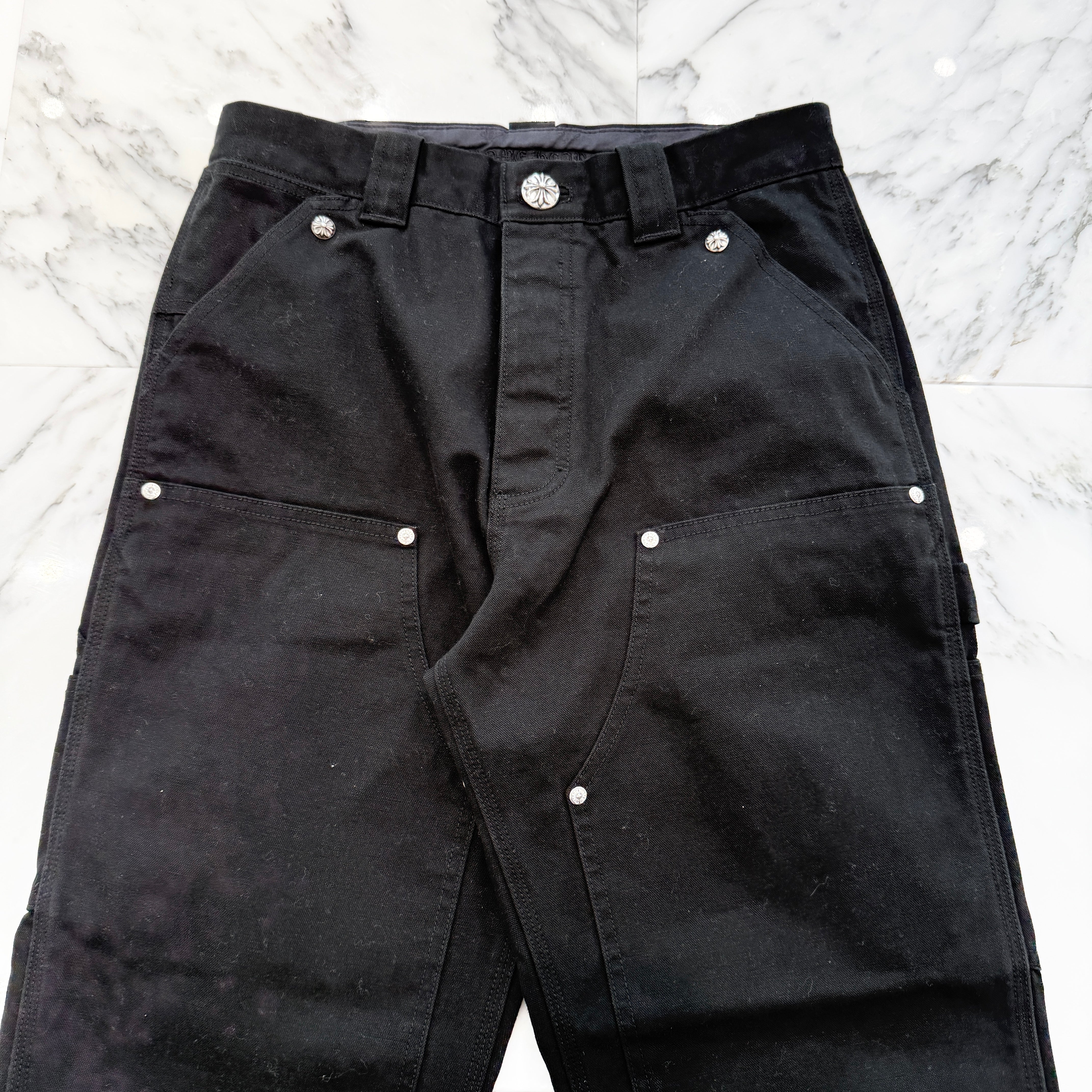 CHROME HEARTS Carpenter Cross Ball Button Denim Pants Size 30