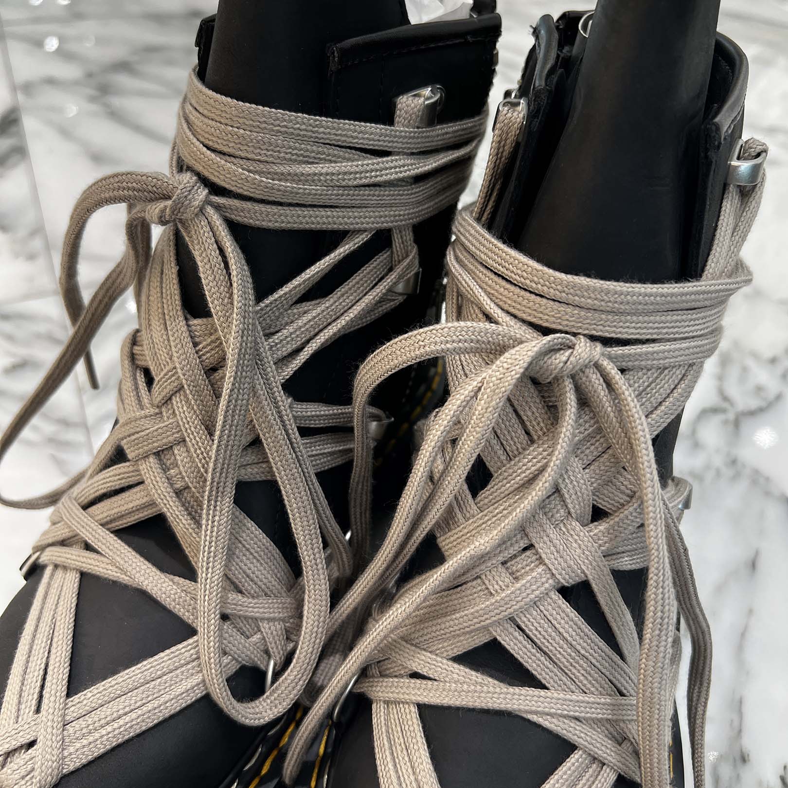 Rick Owens × Dr.Martens 1460 QUAD SOLE MEGALACE Boot DW02E68128001 Size UK6(25.0cm) リックオウエンス×ドクターマーチン 1460 クアッドソール メガレースブーツ サイズUK6(25.0cm)