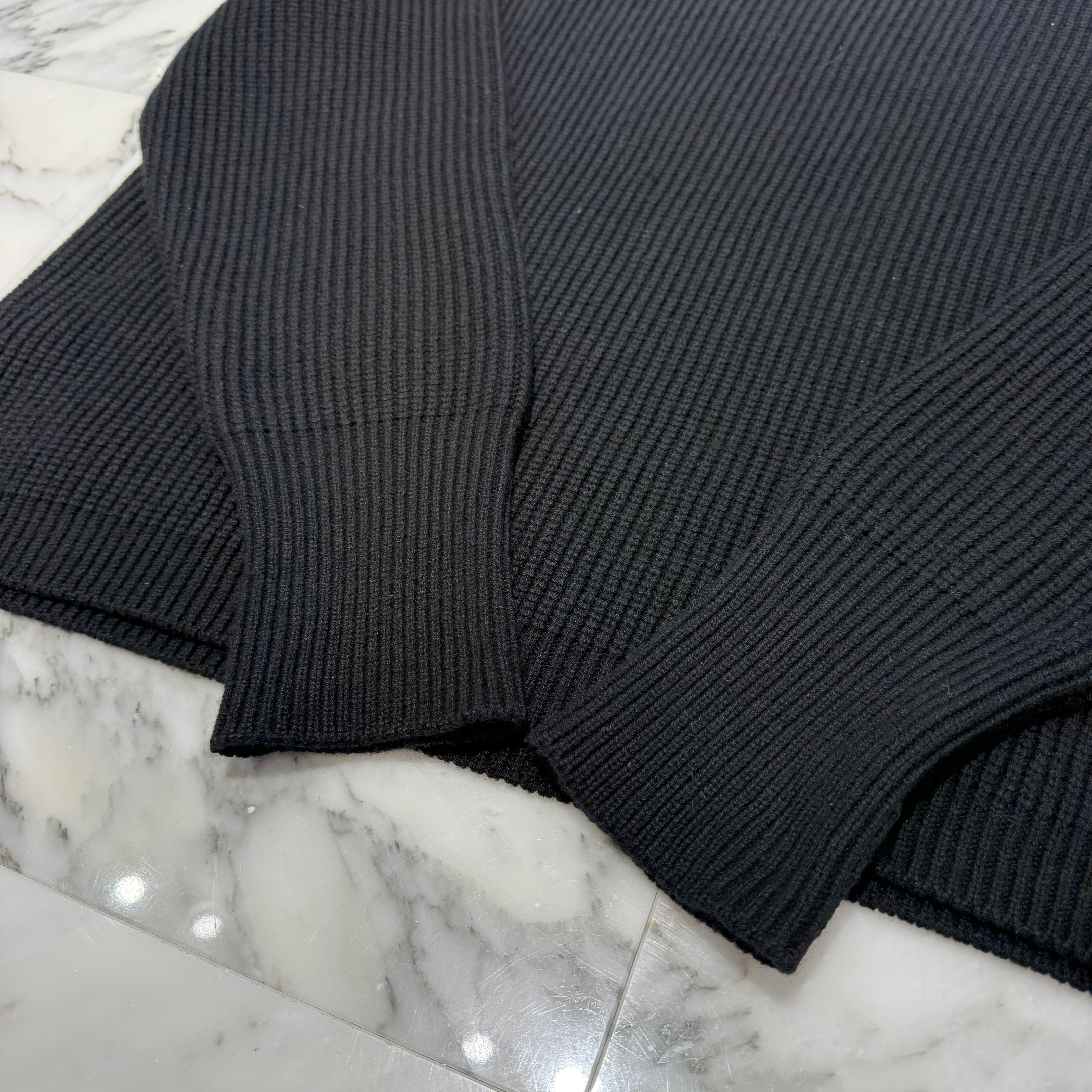 CHROME HEARTS Y NOT Triple Cross Leather Patch Cashmere Knit Size L クロムハーツ ワイノット トリプルクロスレザーパッチ カシミア ニット サイズL