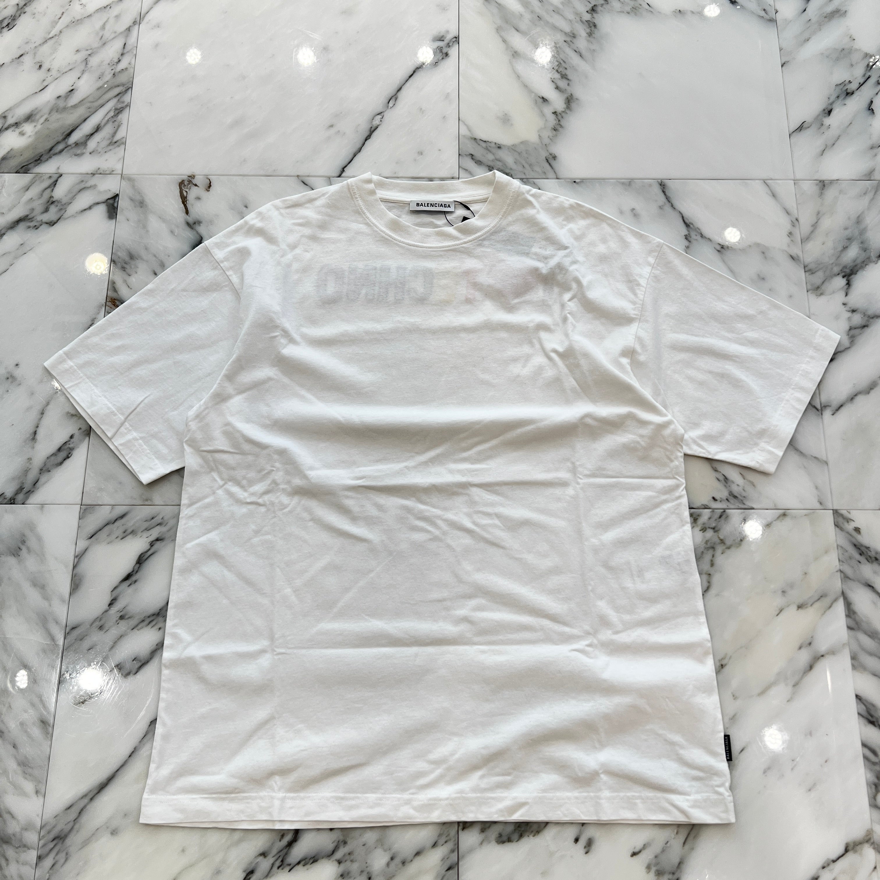 BALENCIAGA 2019SS "I Love Techno" Back Logo Embroidery Tee 556133 TDV20 Size XS バレンシアガ "アイ・ラブ・テクノ" バックロゴ刺繍 Tシャツ サイズXS