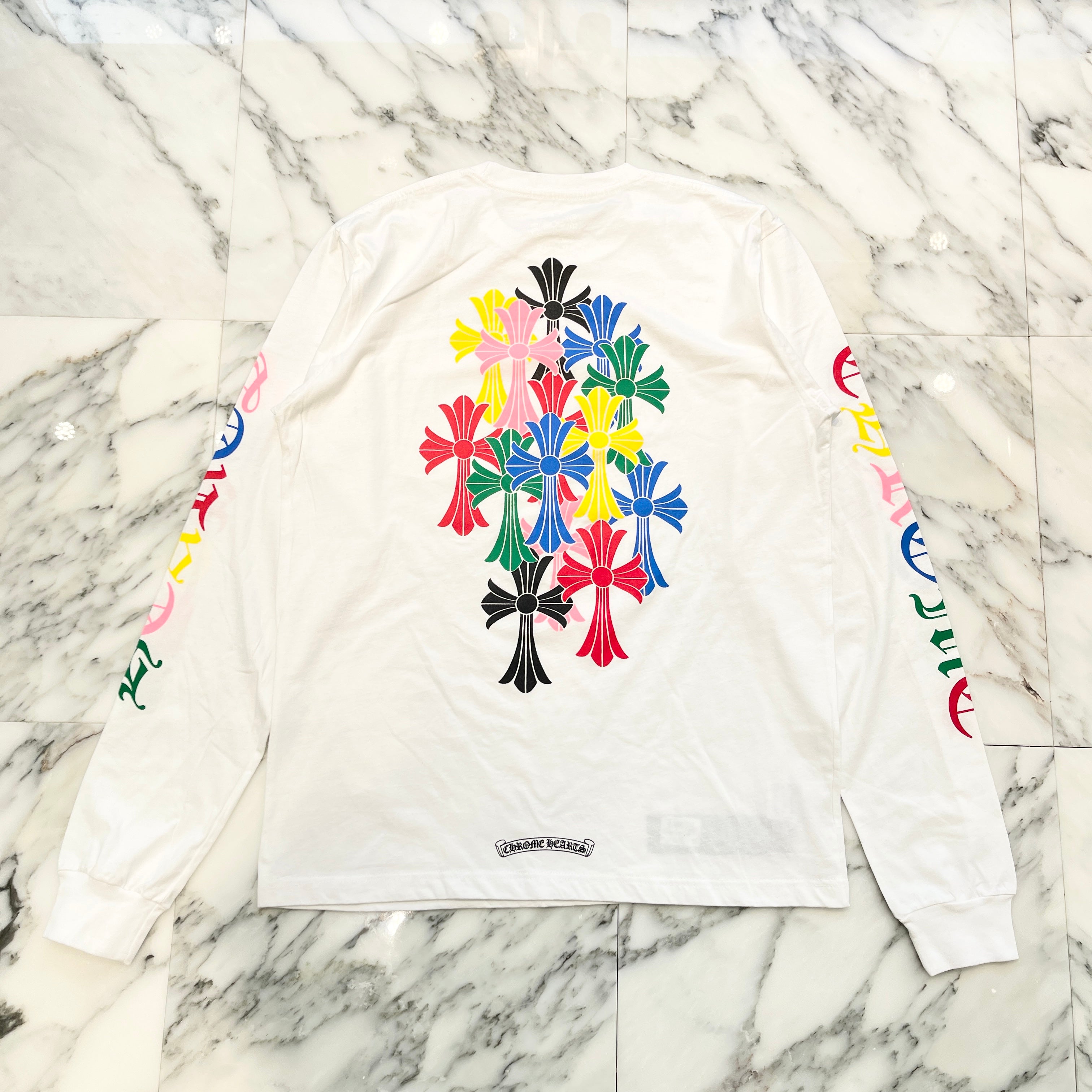 CHROME HEARTS 2021SS MLTCOL CEM CRS Long Sleeve Tee Size L クロムハーツ マルチカラー セメタリークロス ロングスリーブTシャツ サイズL