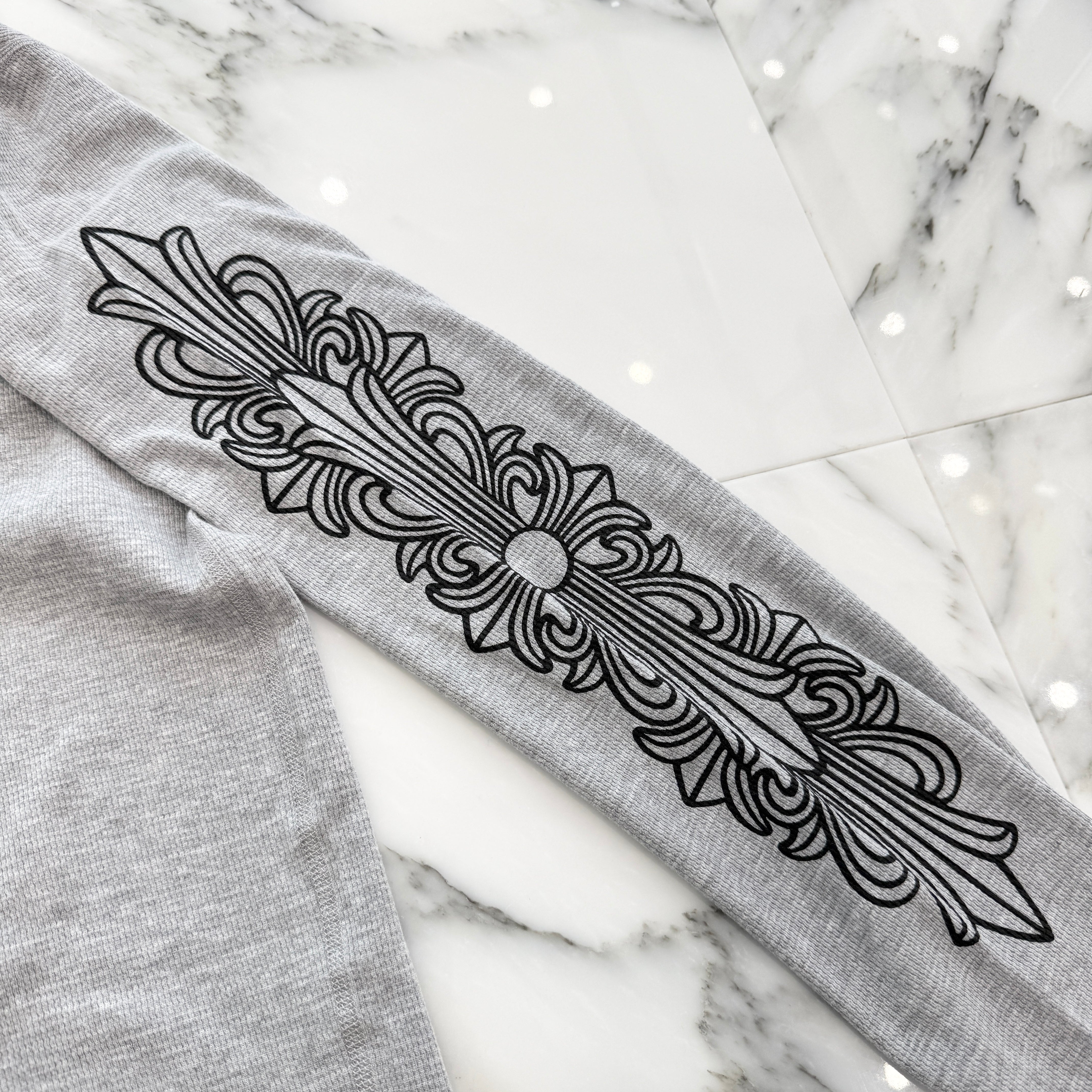 CHROME HEARTS 2025SS Floral Cross Horseshoe Thermal Long Sleeve Tee Size XL クロムハーツ フローラルクロス ホースシュー サーマル ロングスリーブTシャツ サイズXL