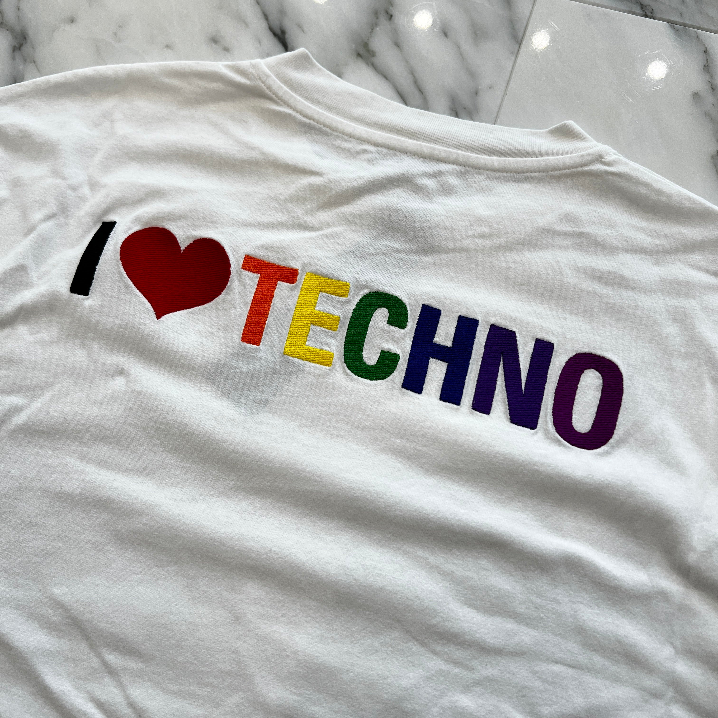 BALENCIAGA 2019SS "I Love Techno" Back Logo Embroidery Tee 556133 TDV20 Size XS バレンシアガ "アイ・ラブ・テクノ" バックロゴ刺繍 Tシャツ サイズXS