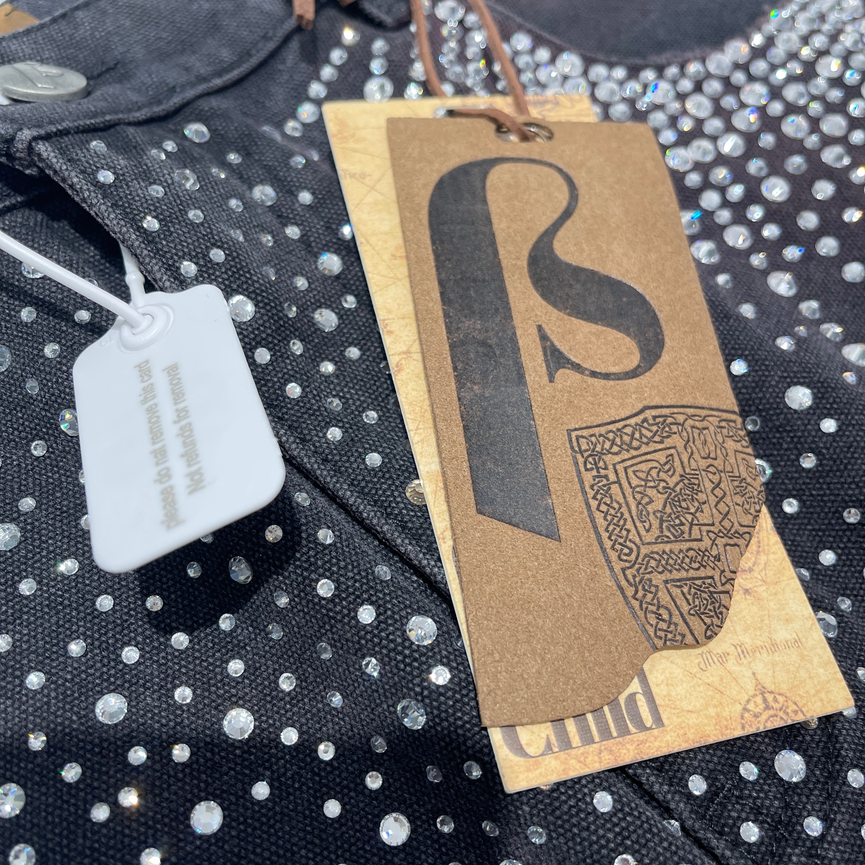 BIRTH OF ROYAL CHILD 2024AW REDIAL 20K DIAMND JORTS / WASHED BLK BC24SSSP02 Size XL バースオブロイヤルチャイルド レディアル ダイヤモンド風装飾 ショーツ / ウォッシュドブラック サイズXL