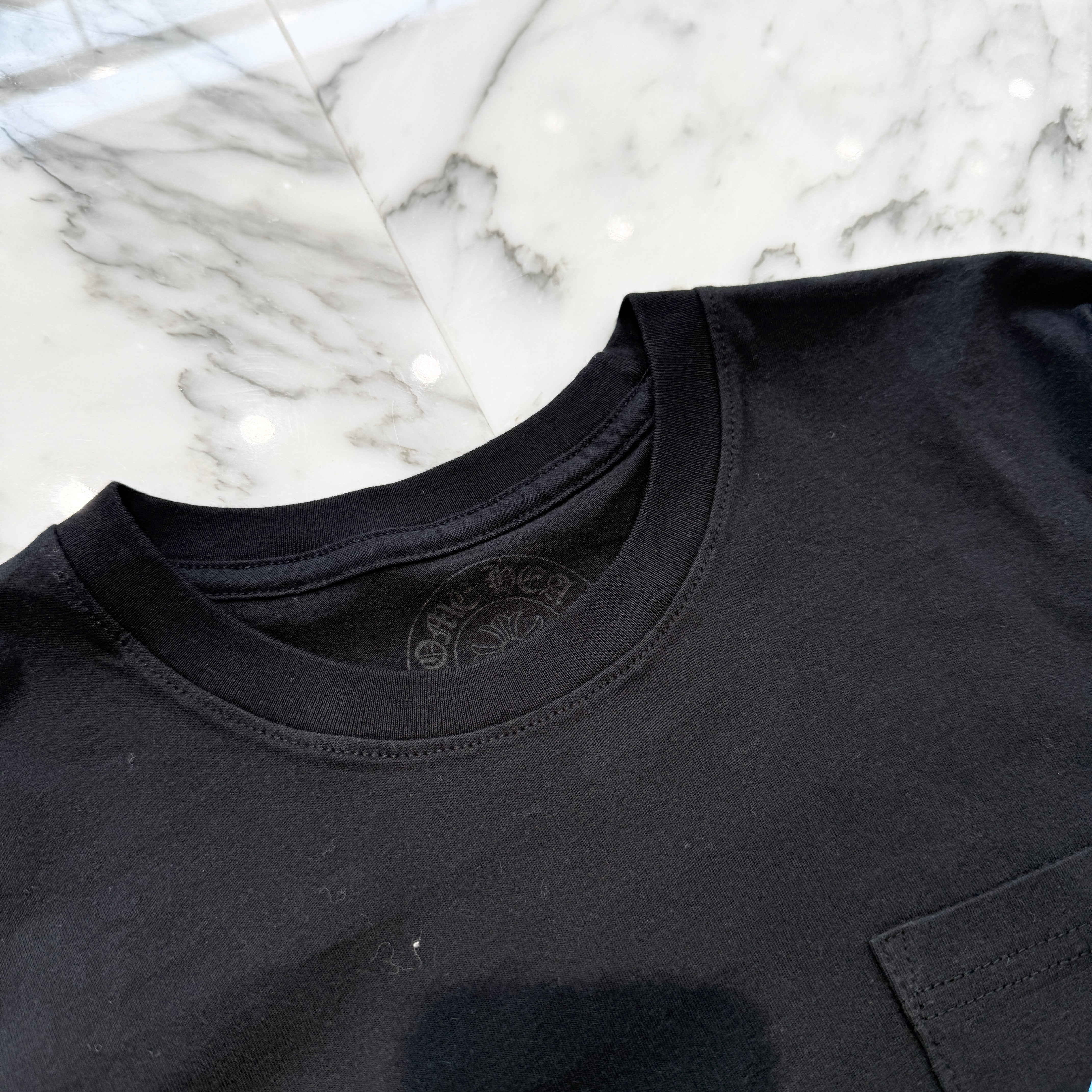 CHROME HEARTS 3 Blue Cross Horseshoe Long Sleeve Tee Size M クロム