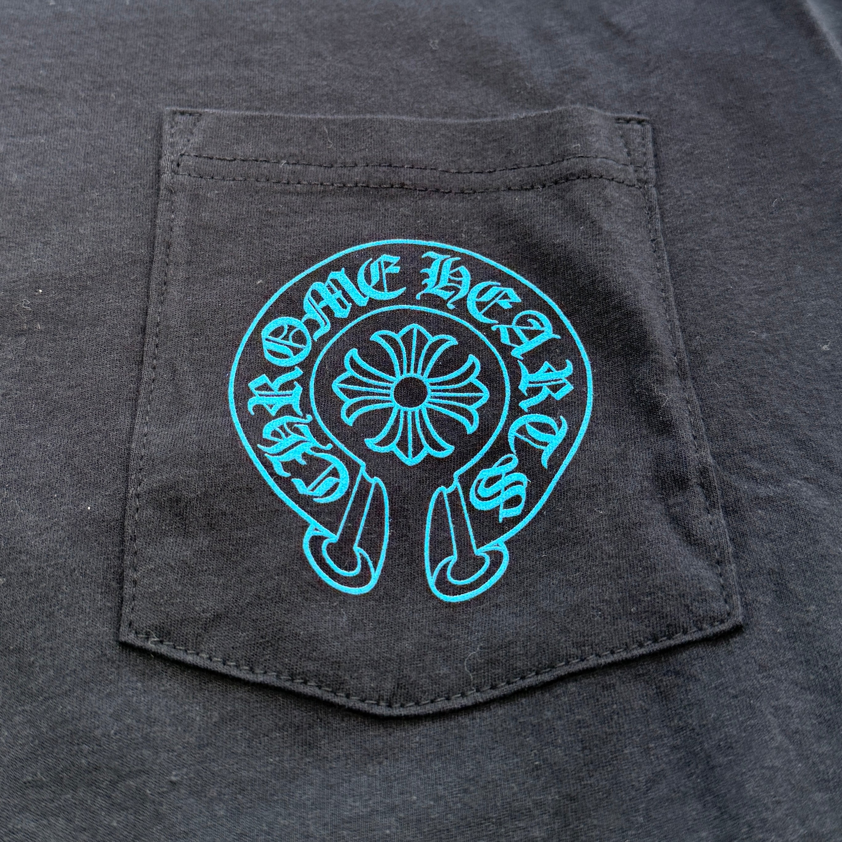 CHROME HEARTS 3 Blue Cross Horseshoe Long Sleeve Tee Size M クロムハーツ 3 ブルークロス ホースシュー ロングスリーブTシャツ サイズM