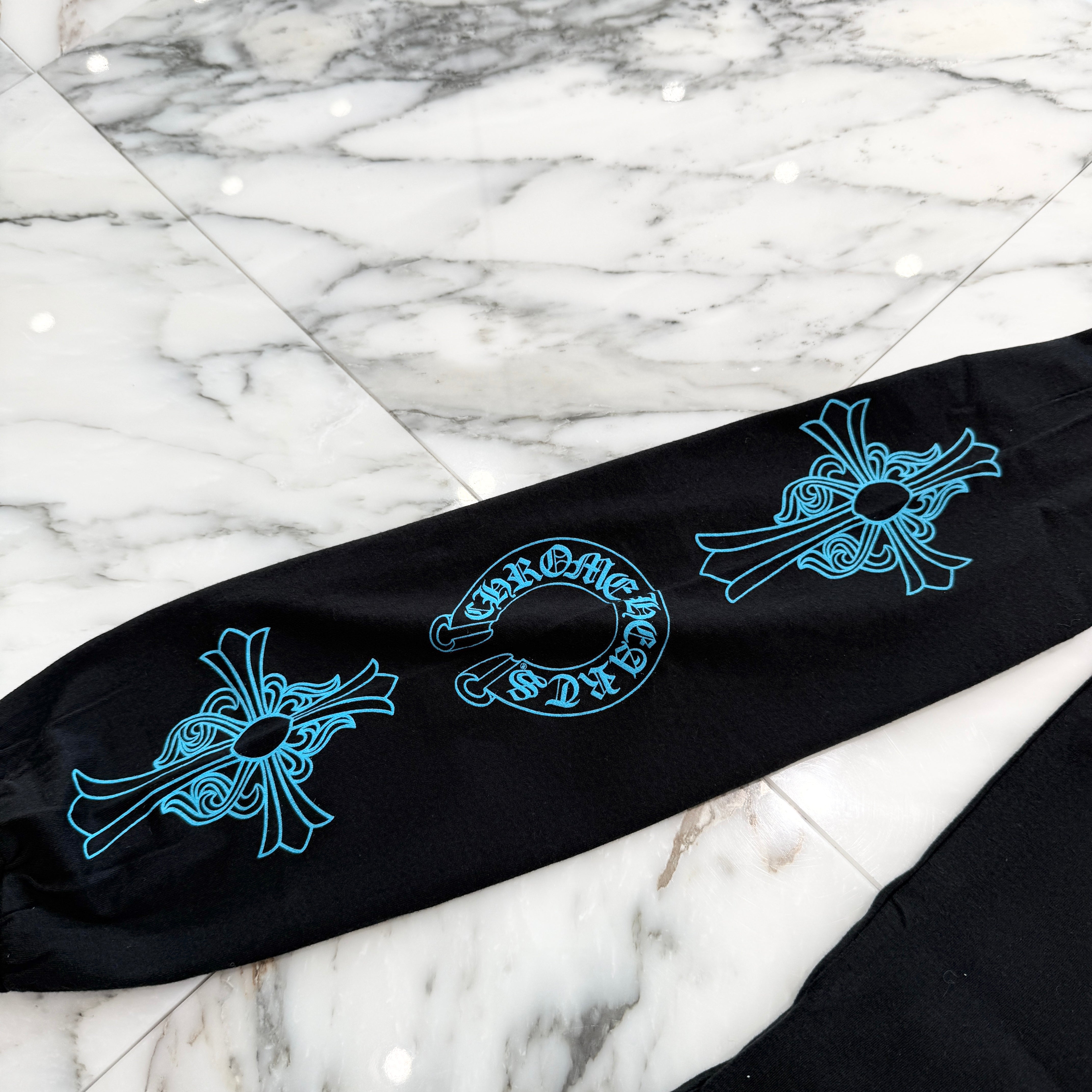 CHROME HEARTS 3 Blue Cross Horseshoe Long Sleeve Tee Size M クロムハーツ 3 ブルークロス ホースシュー ロングスリーブTシャツ サイズM