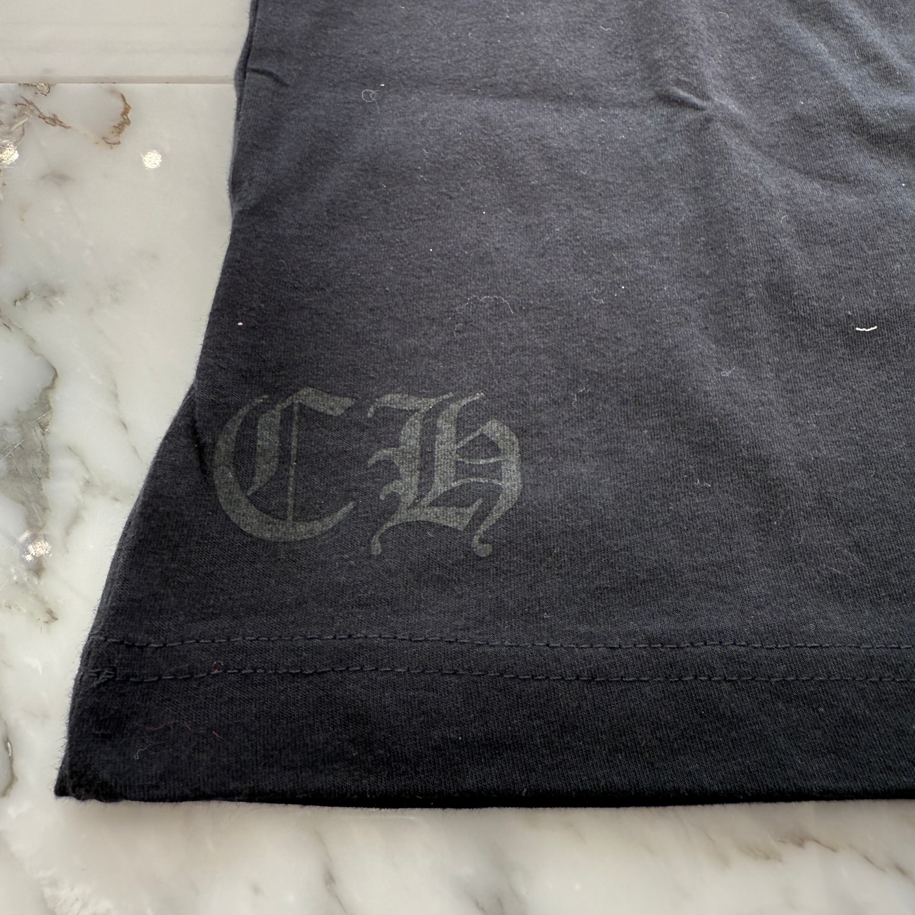 CHROME HEARTS 3 Blue Cross Horseshoe Long Sleeve Tee Size M クロム