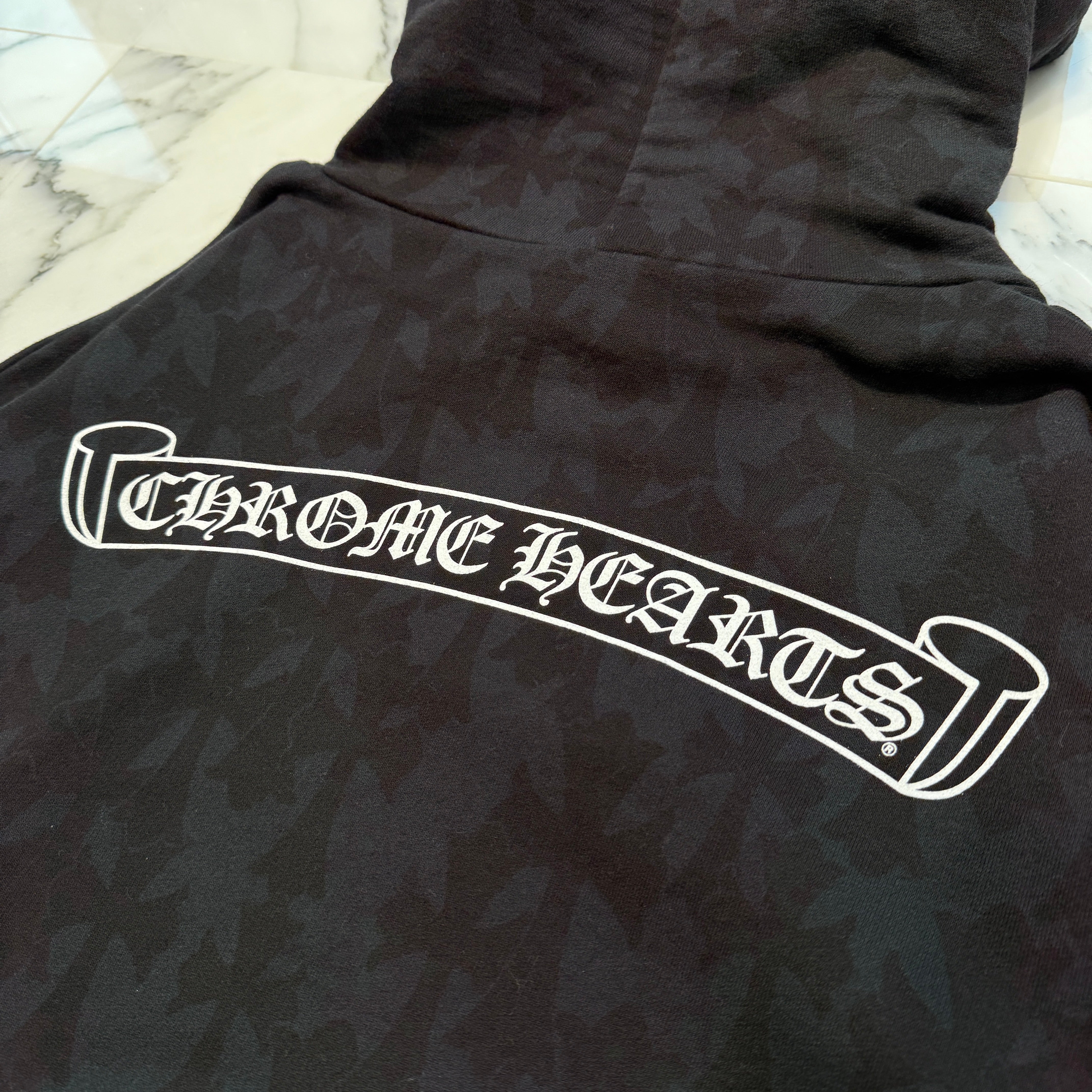 CHROME HEARTS 2024SS Graveyard Cemetery Cross Pullover Hoodie Size XL クロムハーツ グレイブヤード セメタリークロス プルオーバー フーディ 総柄 サイズXL