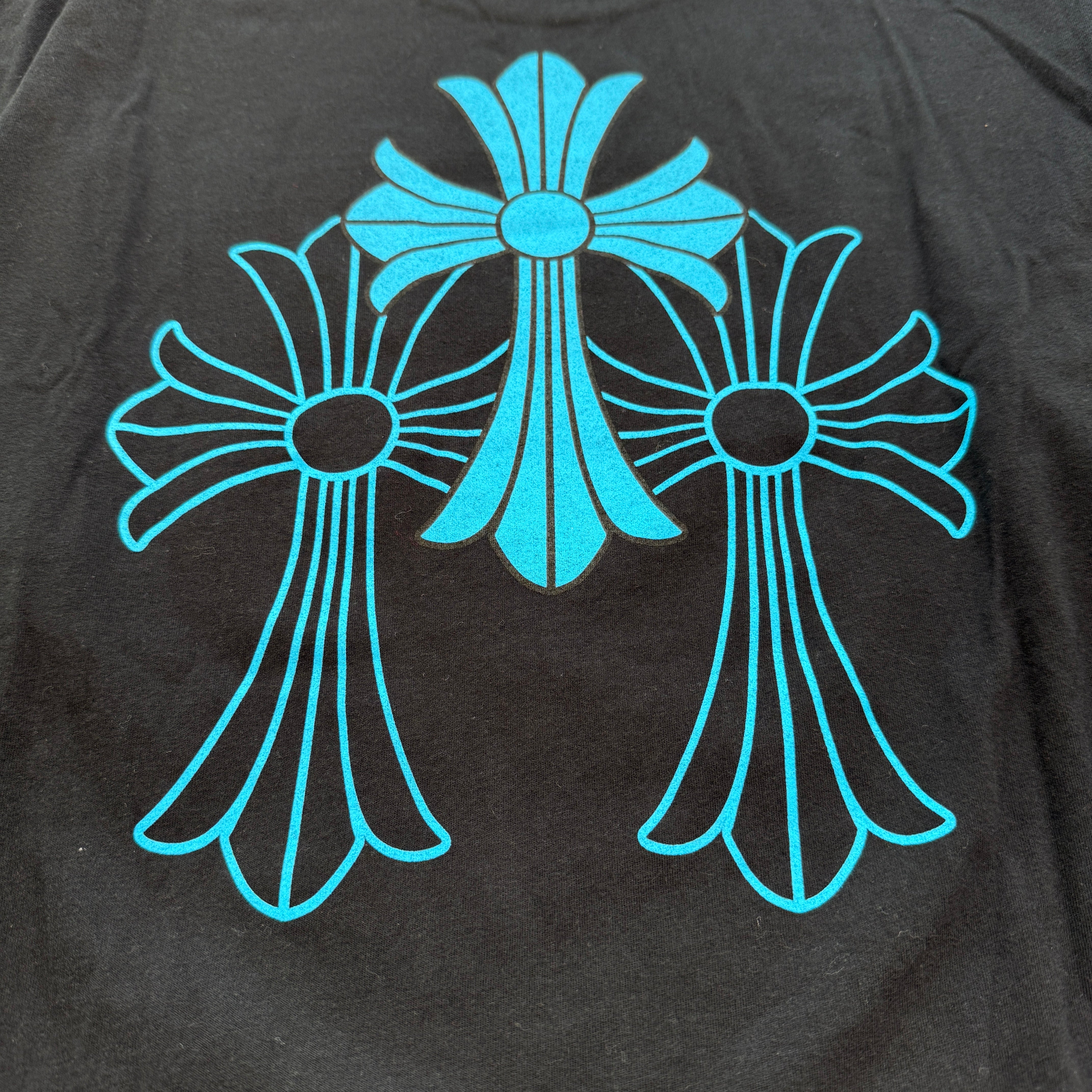 CHROME HEARTS 3 Blue Cross Horseshoe Long Sleeve Tee Size M クロムハーツ 3 ブルークロス ホースシュー ロングスリーブTシャツ サイズM