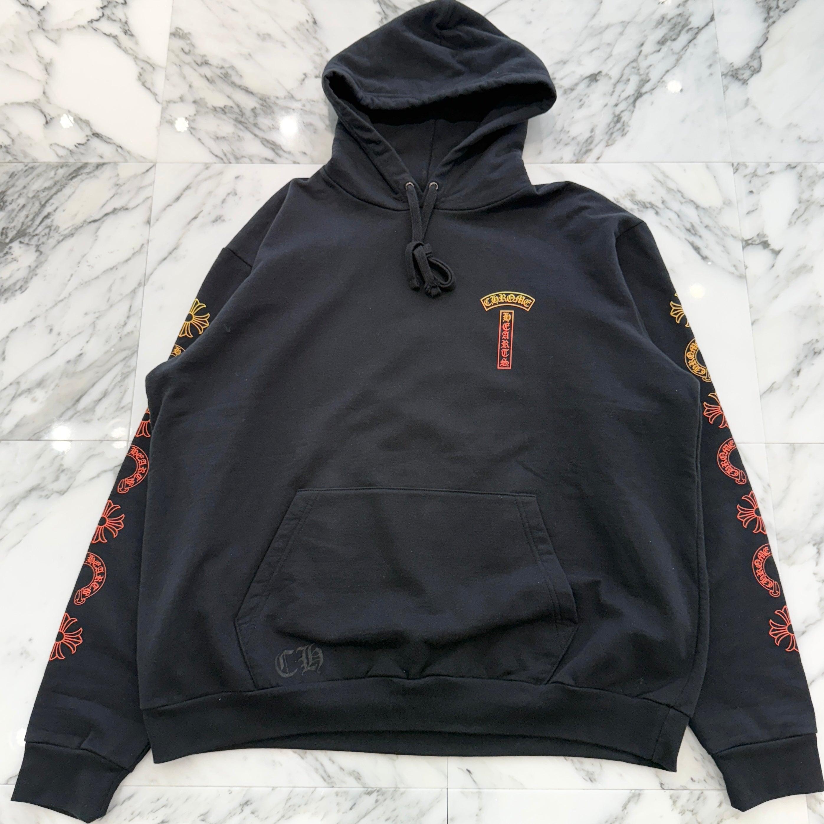 CHROME HEARTS Gradient Vertical Logo Print Pullover Hoodie Size XL クロムハーツ グラデーション ヴァーティカルロゴ プリント プルオーバー フーディー サイズXL