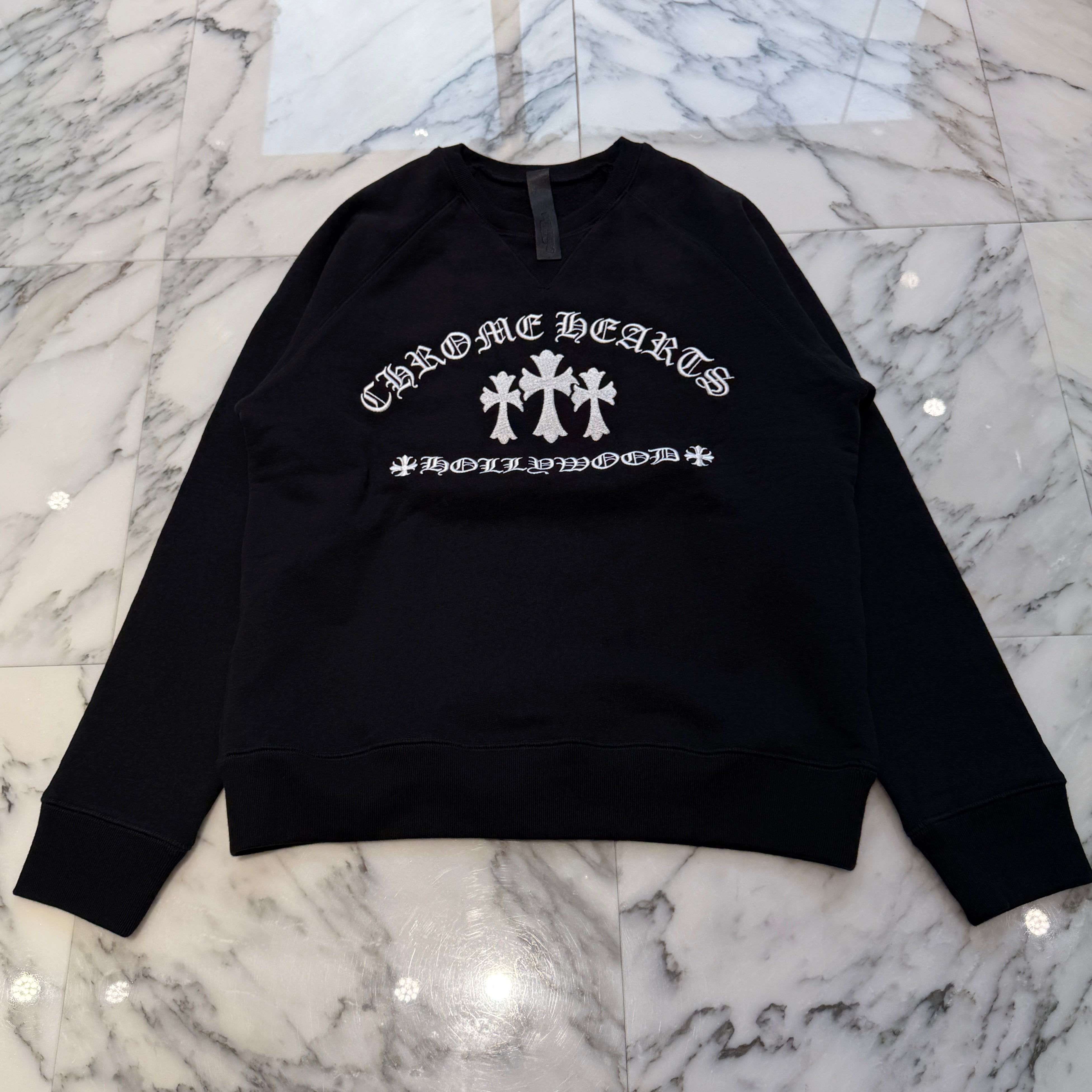 CHROME HEARTS King Taco 3 Cemetery Cross Embroidery Sweat Shirt Size S クロムハーツ キングタコ 3セメタリークロス刺繍 スウェットシャツ サイズS