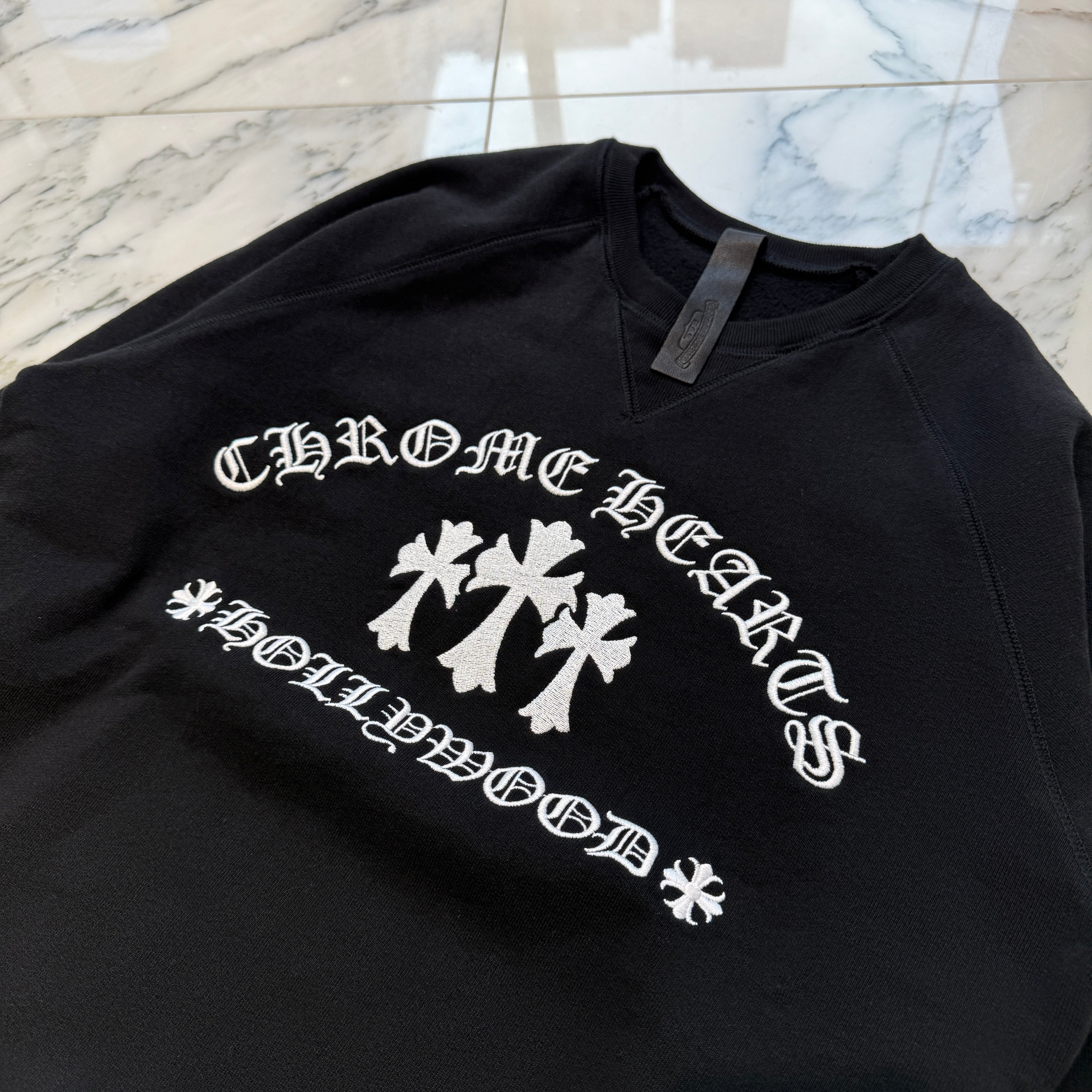 CHROME HEARTS King Taco 3 Cemetery Cross Embroidery Sweat Shirt Size S クロムハーツ キングタコ 3セメタリークロス刺繍 スウェットシャツ サイズS