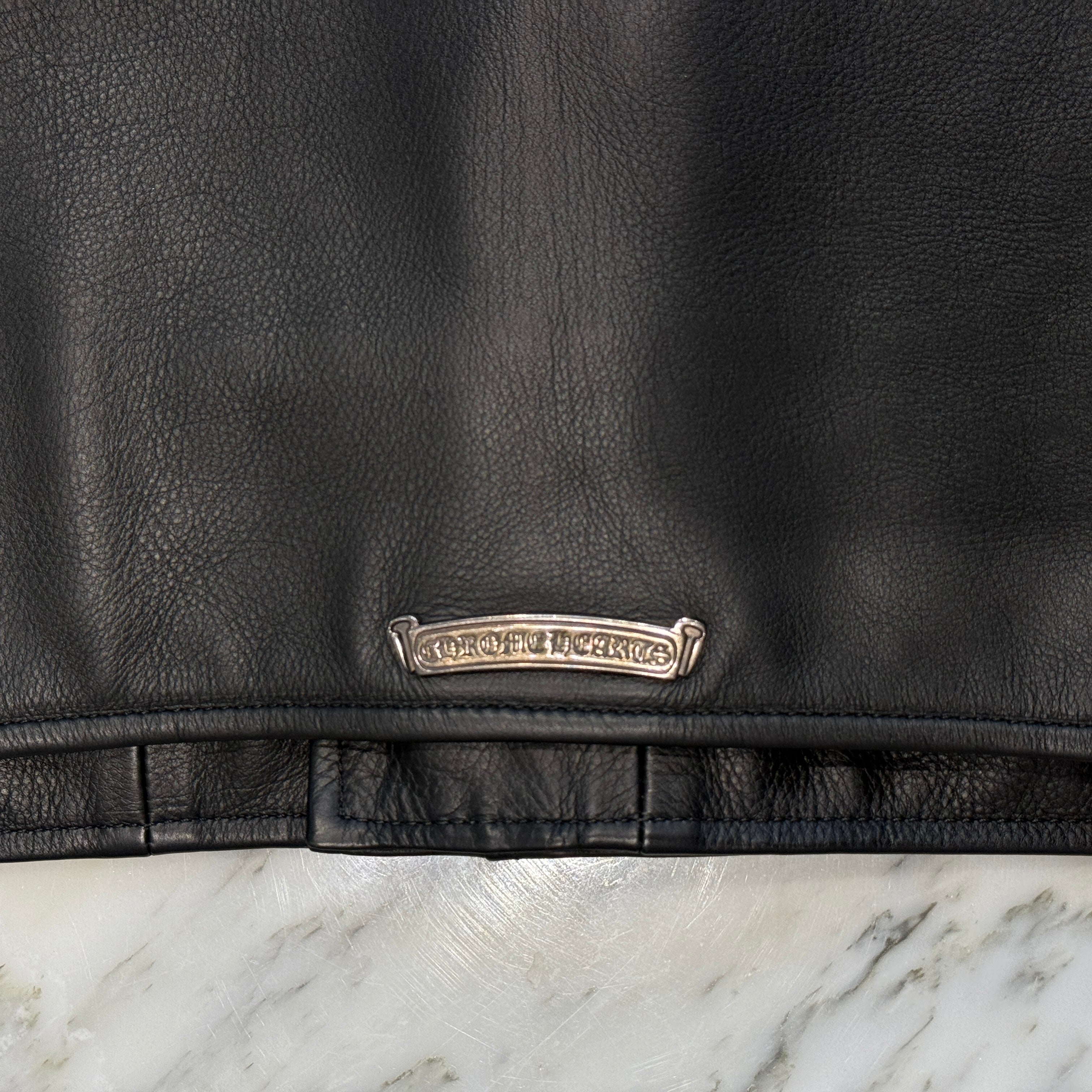 CHROME HEARTS Moto Dagger Zip Up Riders Leather Jacket Size S クロムハーツ モト ダガージップアップ ライダース レザー ジャケット サイズS