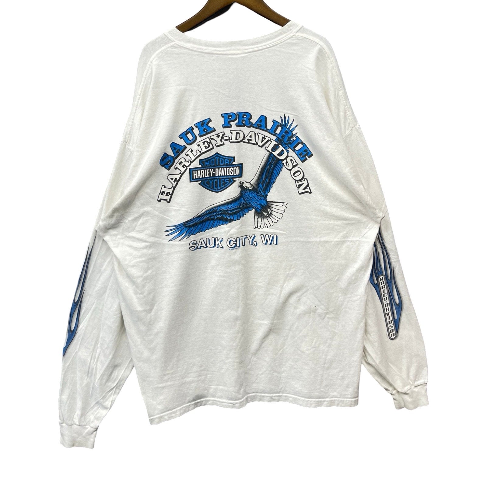 Vintage 00's Harley-Davidson "SAUK PRAIRIE" Blue Eagle 2003 L/S Tee Size XXL