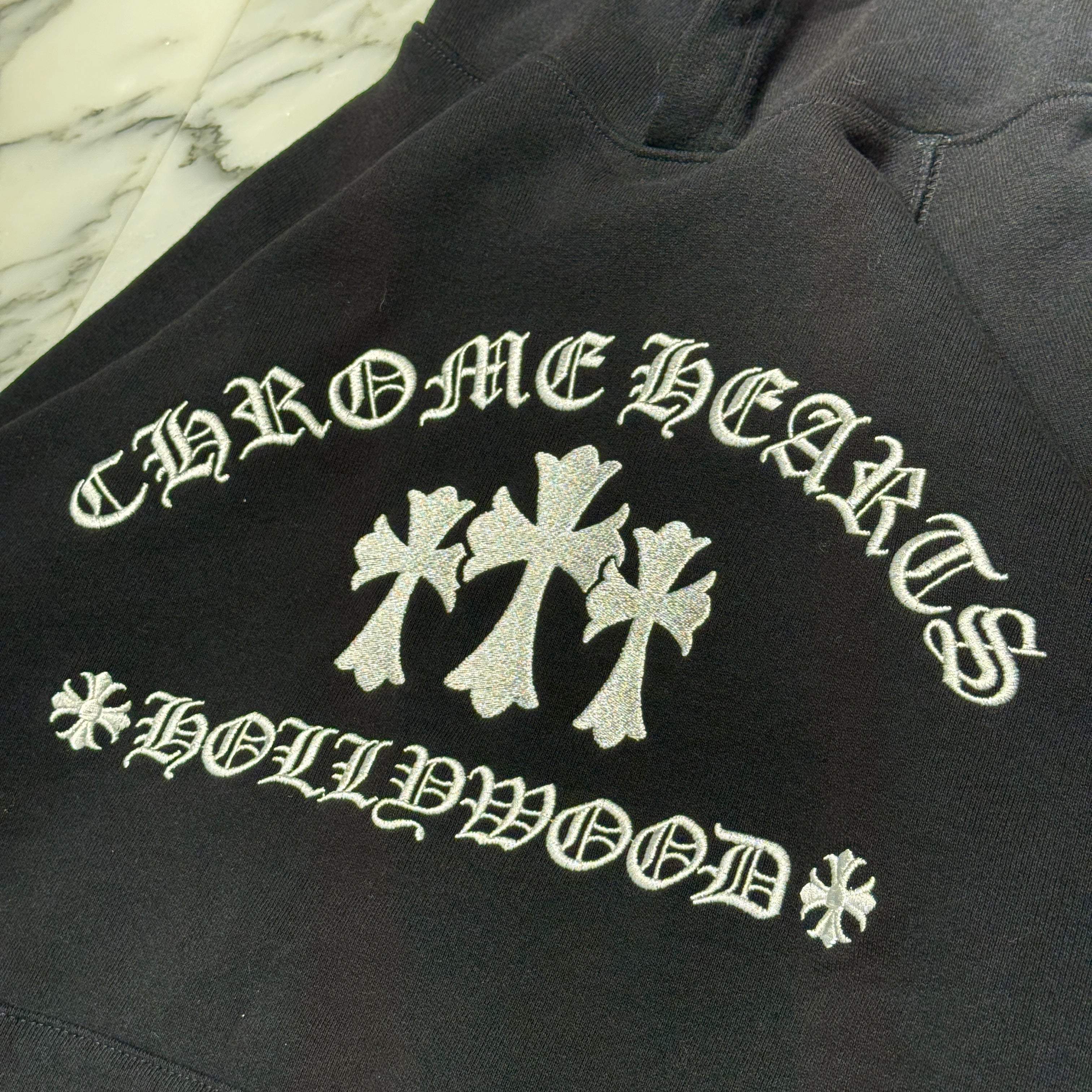 CHROME HEARTS King Taco Cemetery Cross Embroidery Pullover Hoodie Size L クロムハーツ キングタコ セメタリークロス 刺繍 プルオーバーフーディ サイズL