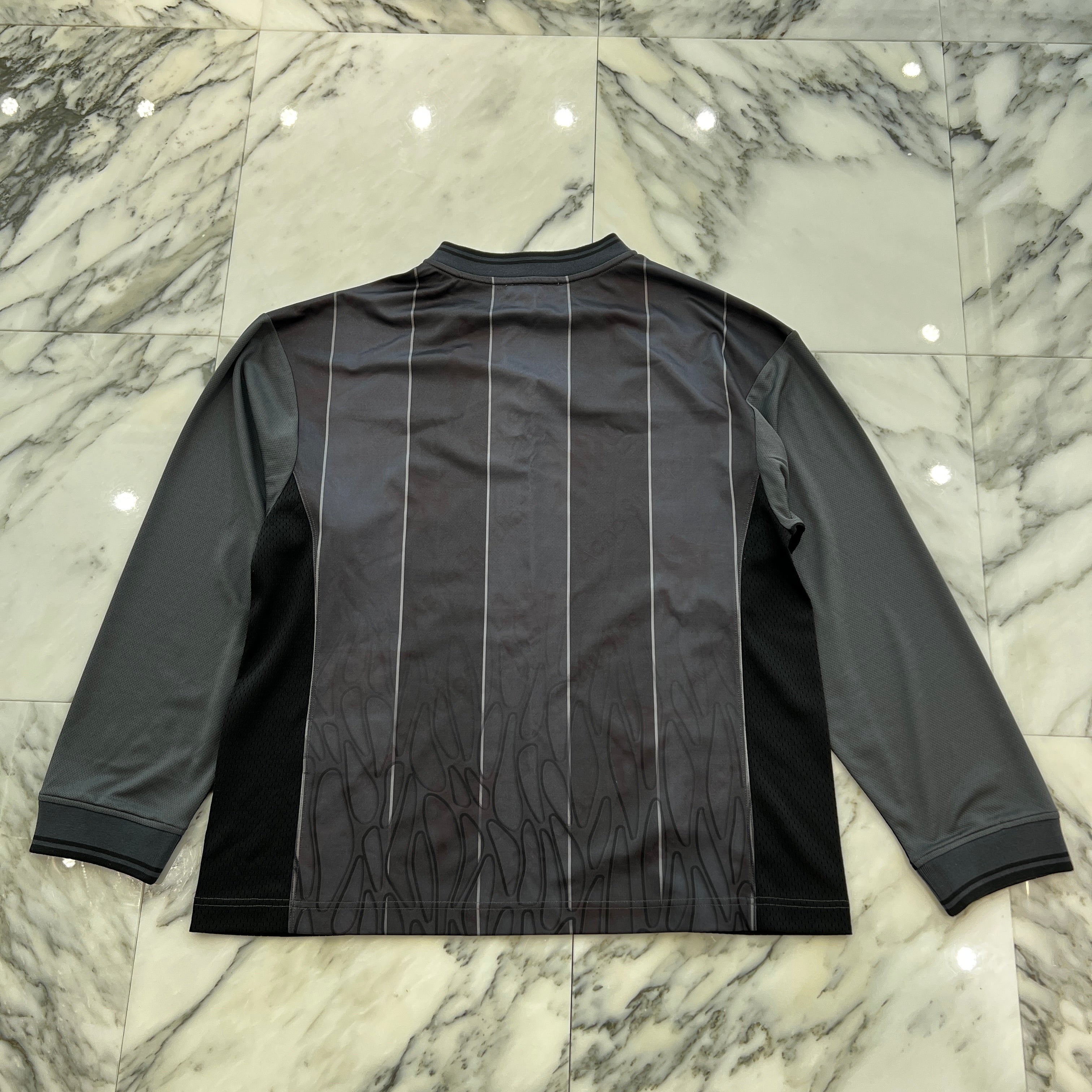 Acne Studios × Kappa 2025SS Soccer Uniform Style Logo Mesh Vertical Striped Long Sleeve Tee SP-UX-SWEA000015 Size XS アクネストゥディオズ × カッパ サッカーユニフォームスタイル ロゴメッシュ縦縞ロングスリーブTシャツ サイズXS