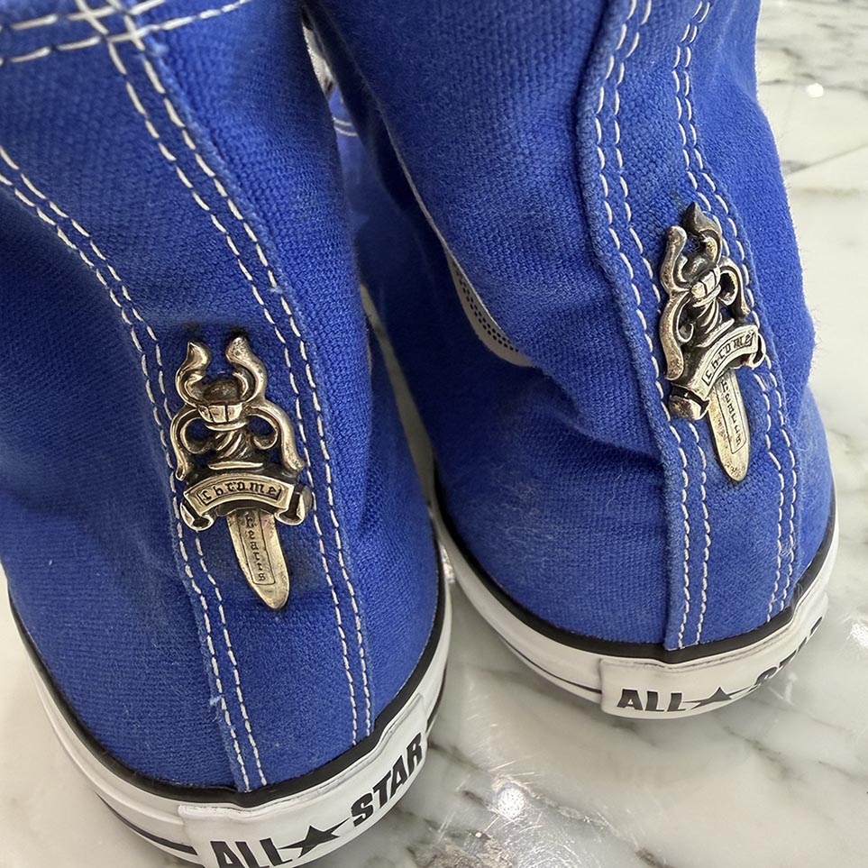 CHROME HEARTS × CONVERSE ALL STAR Silver Dagger Canvas High Top Sneakers Size 26.5cm クロムハーツ × コンバース オールスター シルバーダガー キャンバス ハイカットスニーカー サイズ26.5cm