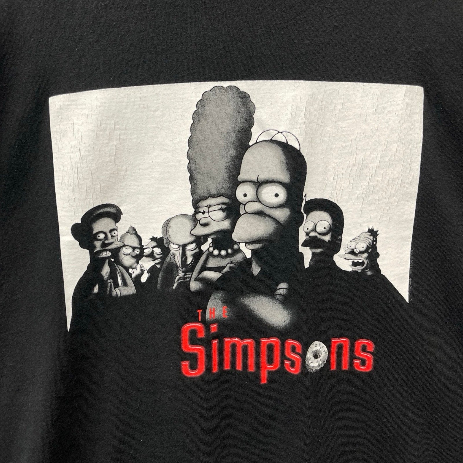 Vintage 00's THE SIMPSONS "Sopranos Mob Mafia Theme" 2001 S/S Tee Size XL