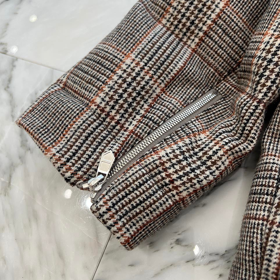 HERMES 2025SS Virgin Wool Glen Check Down Jacket Size 44 エルメス バージンウール グレンチェック ダウンジャケット サイズ44
