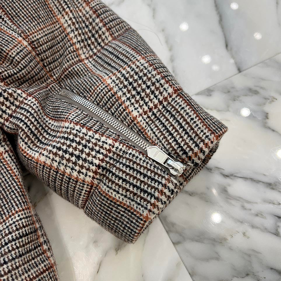 HERMES 2025SS Virgin Wool Glen Check Down Jacket Size 44 エルメス バージンウール グレンチェック ダウンジャケット サイズ44