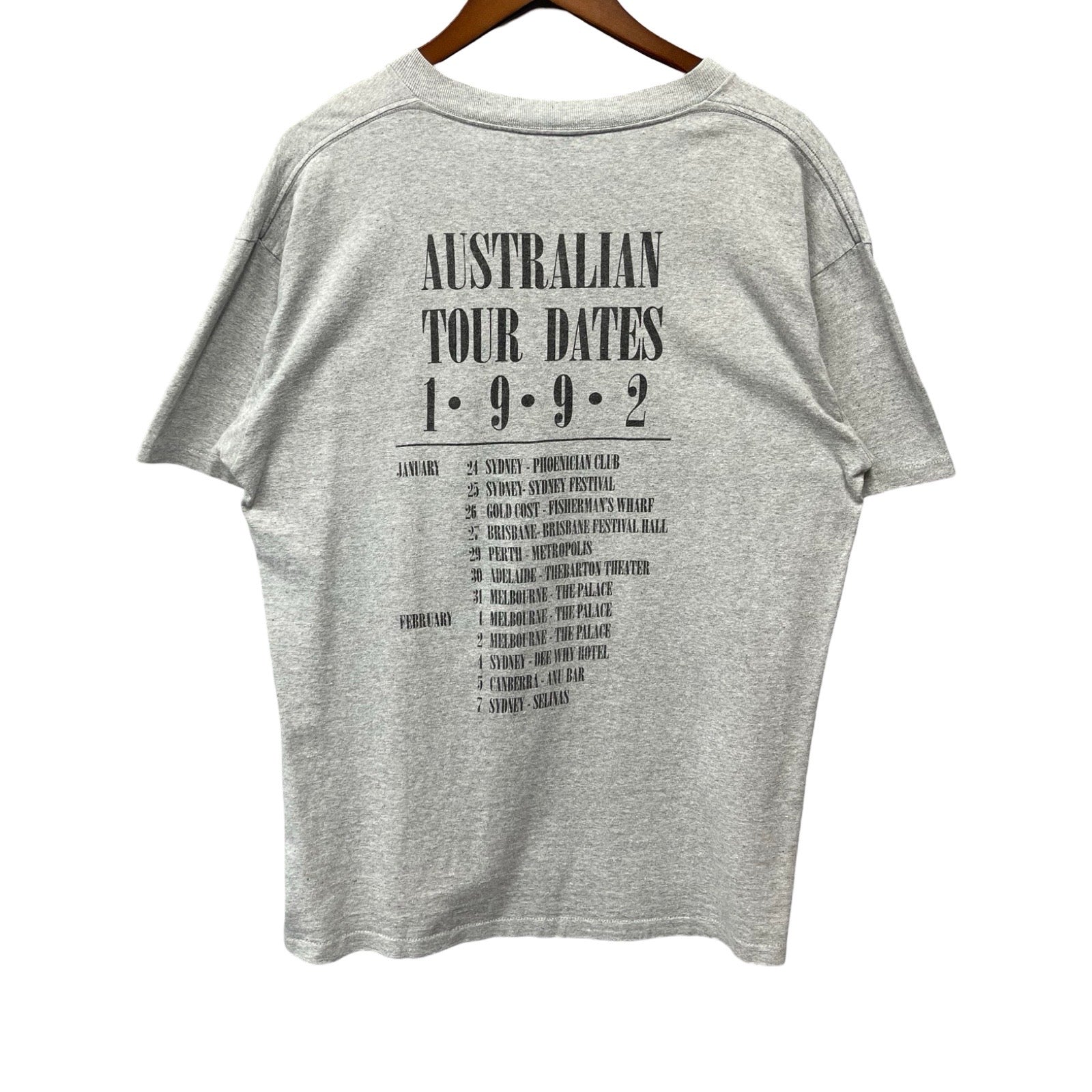 Vintage 90's Nirvana "NEVER MIND" Australian 1992 Tour S/S Tee Size L