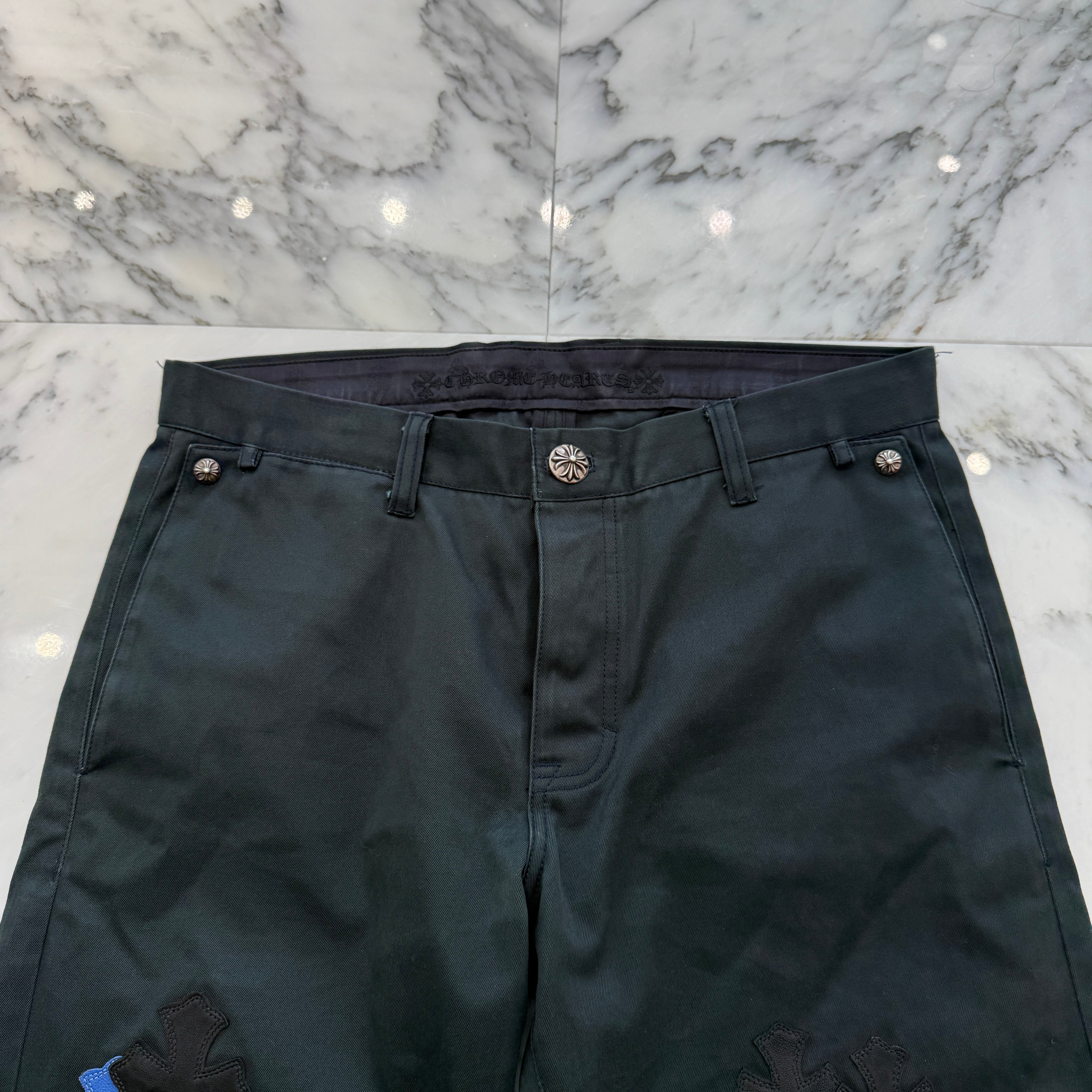 CHROME HEARTS Cemetery Leather Cross Patch Chino Pants Size 34 クロムハーツ セメタリー レザークロスパッチ チノパンツ サイズ34