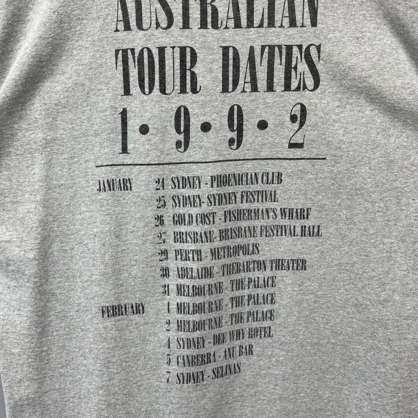 Vintage 90's Nirvana "NEVER MIND" Australian 1992 Tour S/S Tee Size L