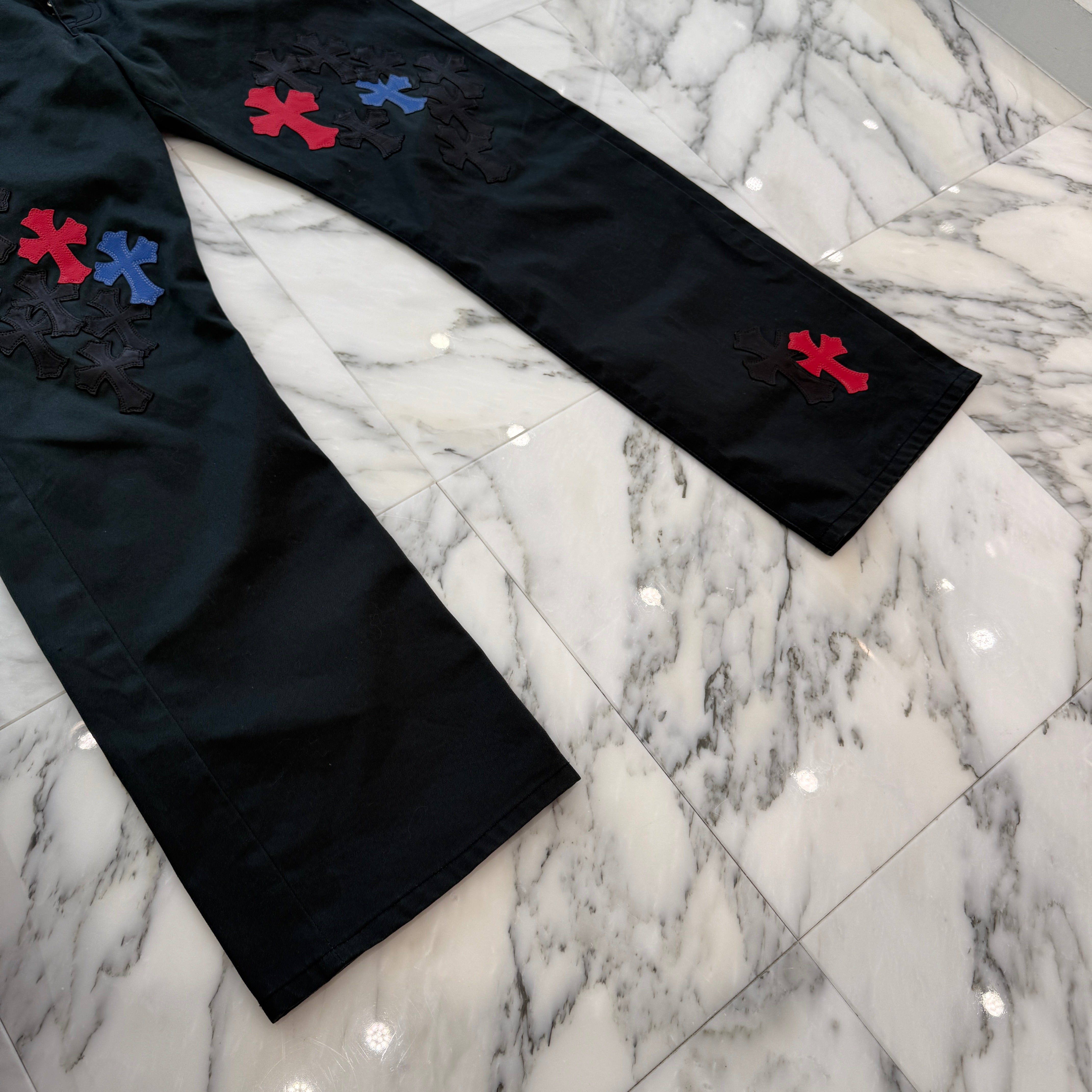 CHROME HEARTS Cemetery Leather Cross Patch Chino Pants Size 34 クロムハーツ セメタリー レザークロスパッチ チノパンツ サイズ34