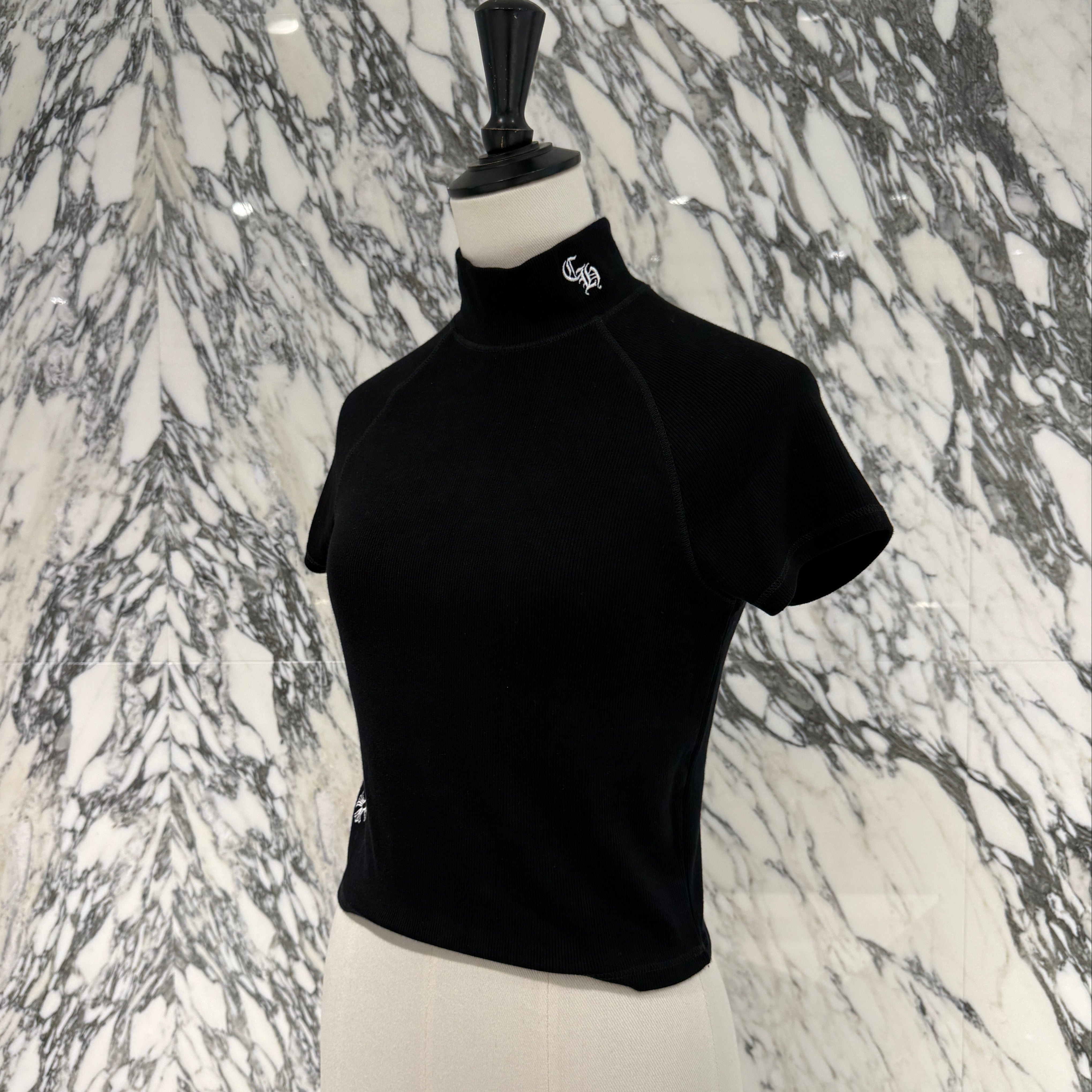 CHROME HEARTS Ynot CH Embroidery Mock Neck Tee size XS クロムハーツ ワイノット CHプラス刺繍 モックネック Tシャツ サイズXS