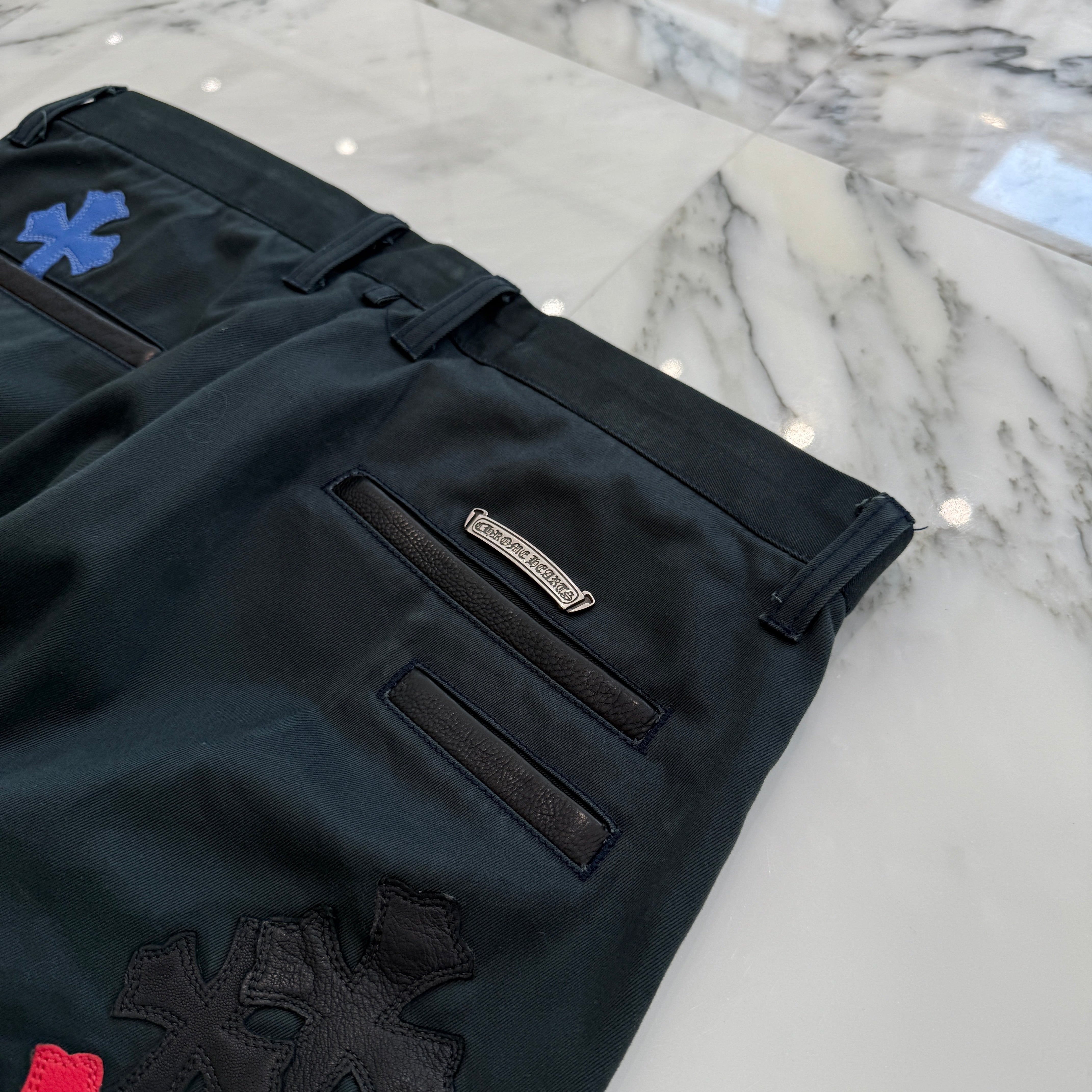 CHROME HEARTS Cemetery Leather Cross Patch Chino Pants Size 34 クロムハーツ セメタリー レザークロスパッチ チノパンツ サイズ34