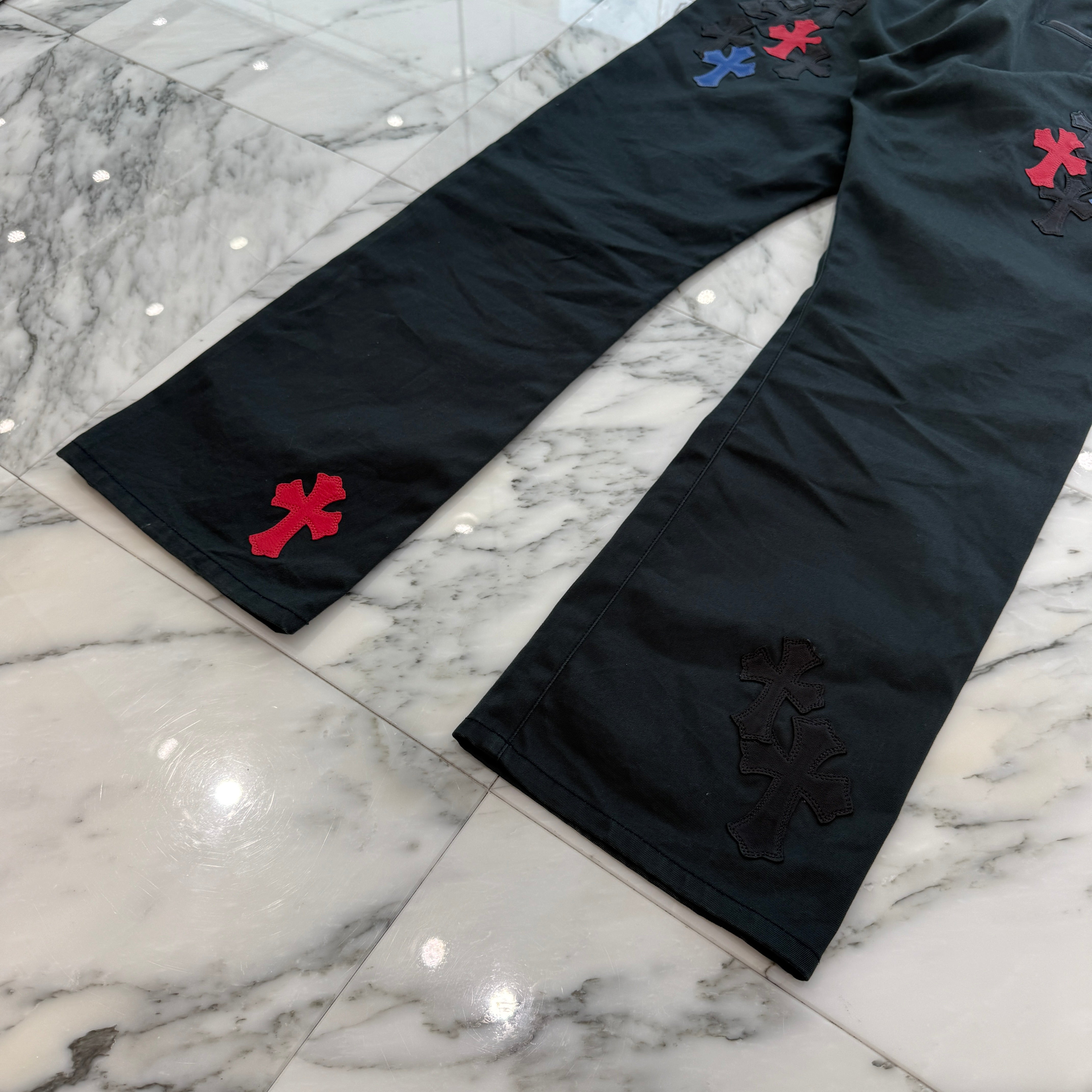 CHROME HEARTS Cemetery Leather Cross Patch Chino Pants Size 34 クロムハーツ セメタリー レザークロスパッチ チノパンツ サイズ34