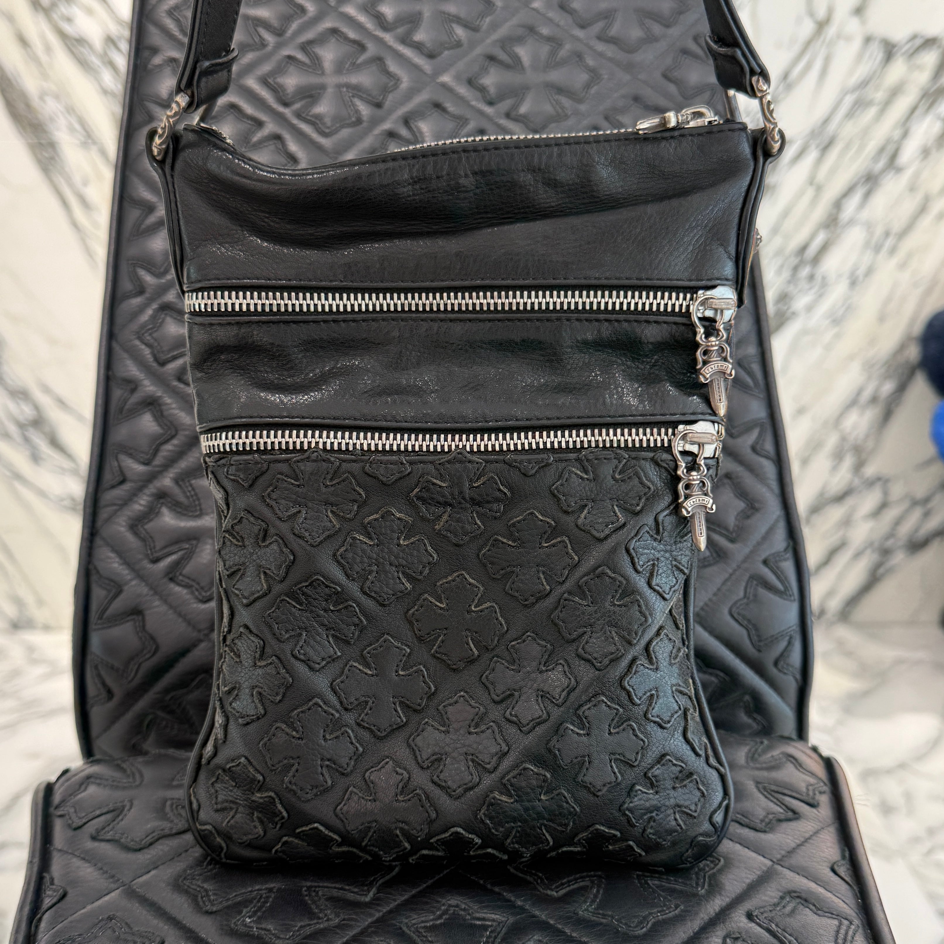 CHROME HEARTS PERRY Leather Shoulder Bag クロムハーツ ペリー レザー ショルダーバッグ